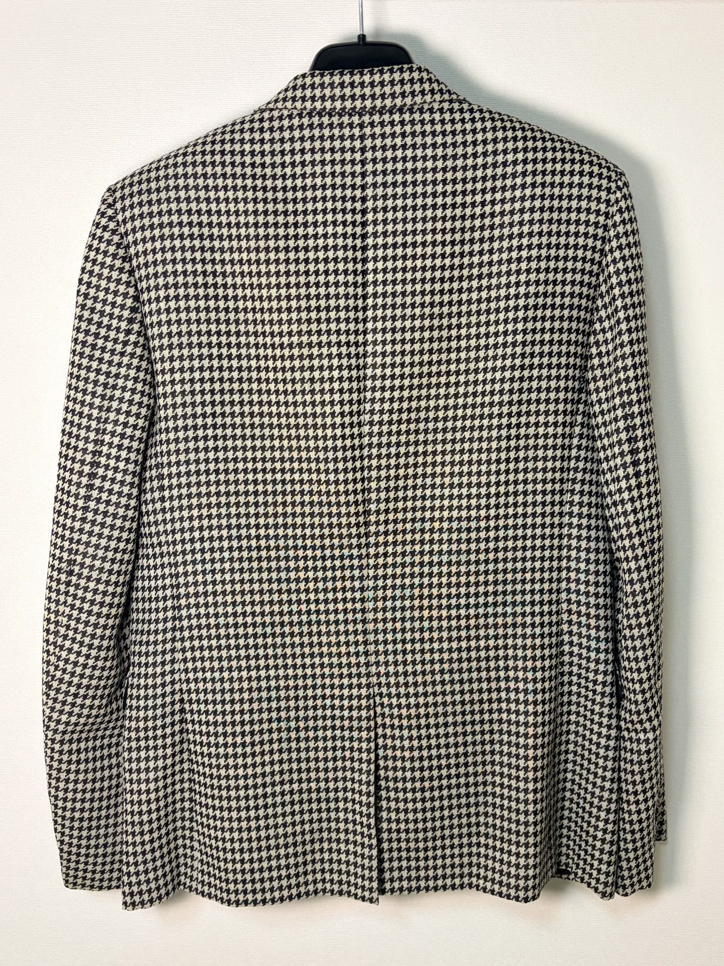 Saint Laurent Houndstooth Leather Collar Smoking Blazer — front