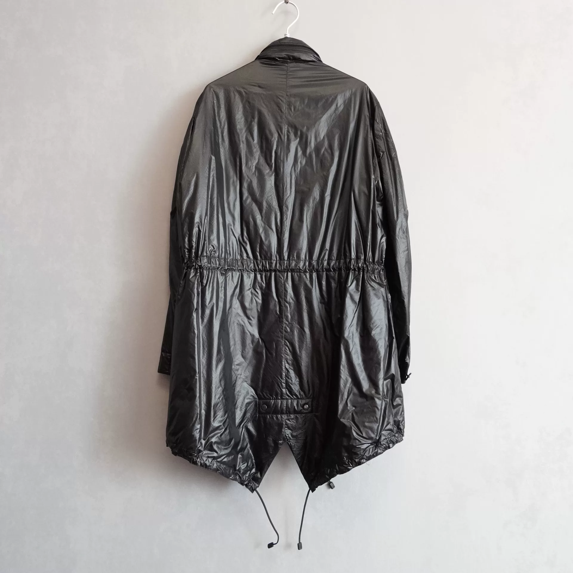 Yohji Yamamoto 13SS Zip Nylon Fishtail Coat — label