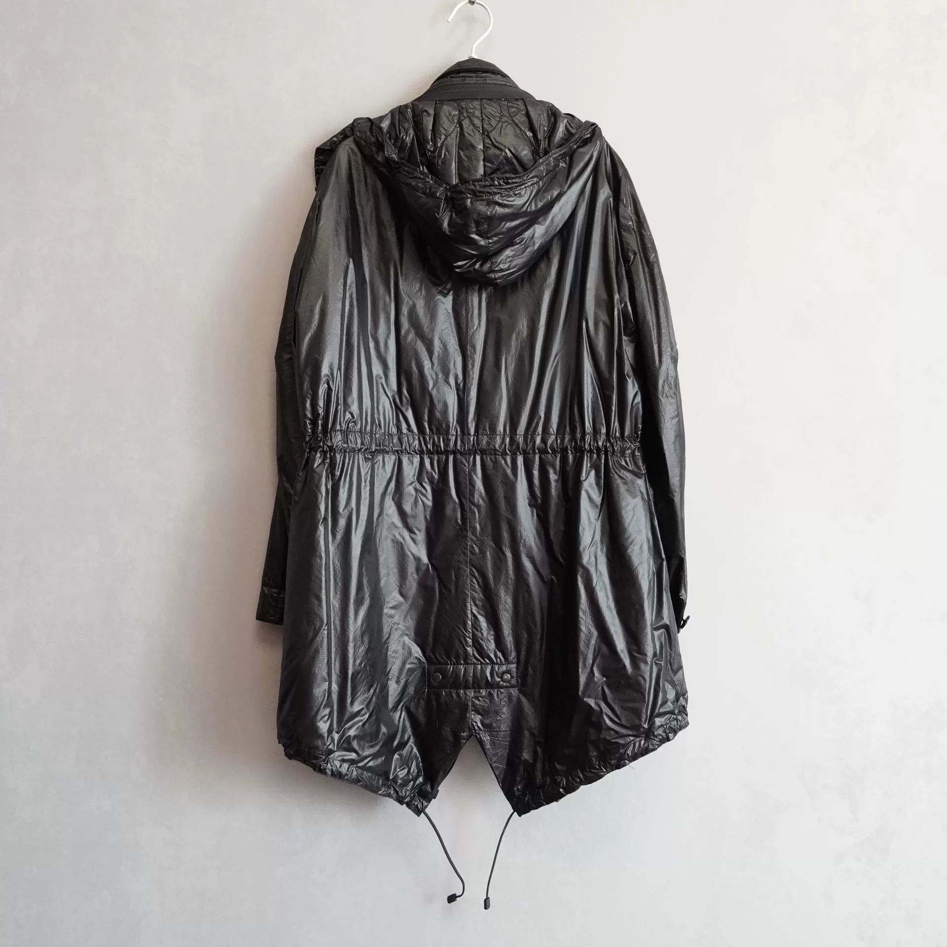 Yohji Yamamoto 13SS Zip Nylon Fishtail Coat — back