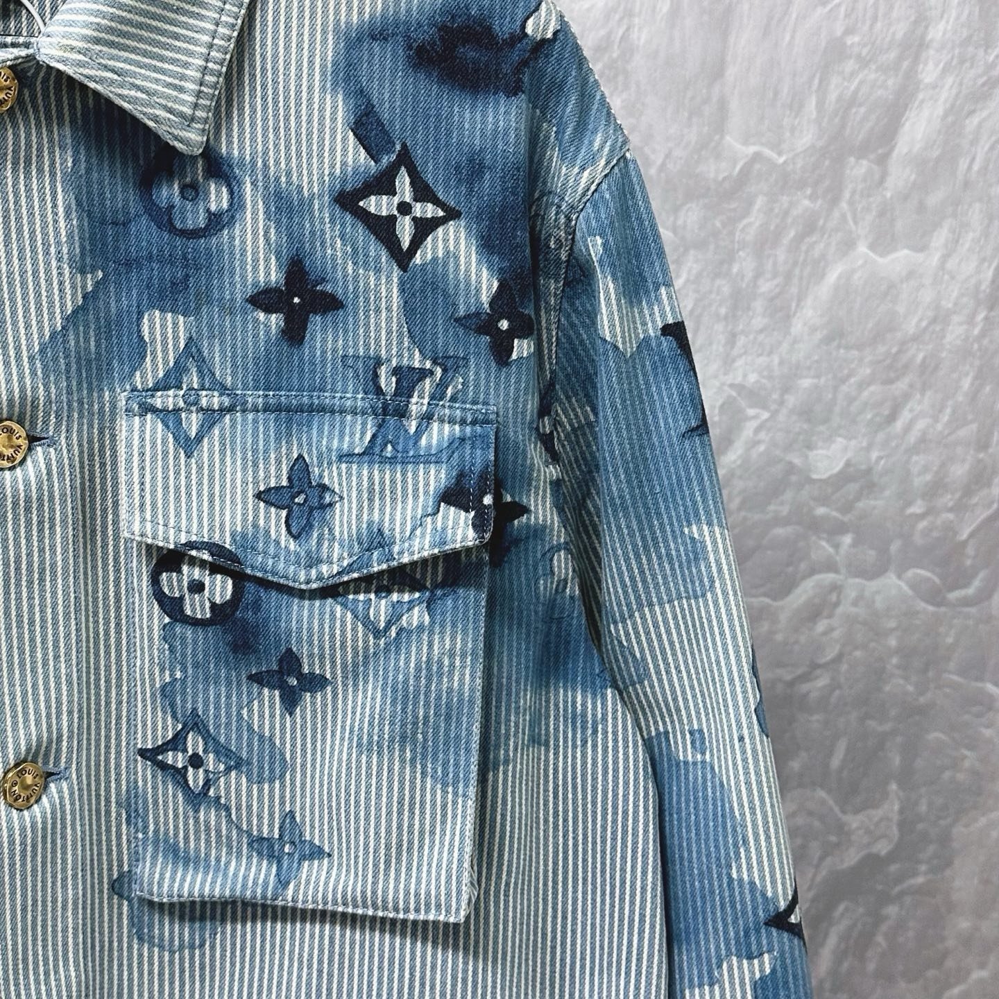 Louis Vuitton Monogram Watercolor Denim Jacket — detail