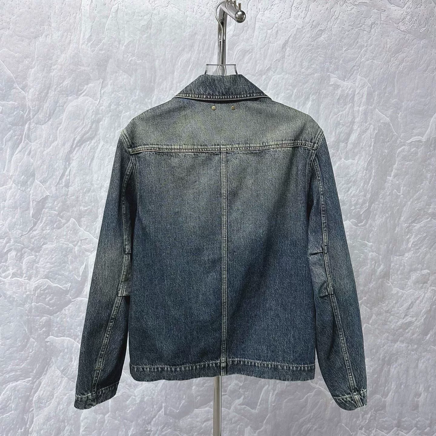 Louis Vuitton Woodcut Relief Denim Jacket — back