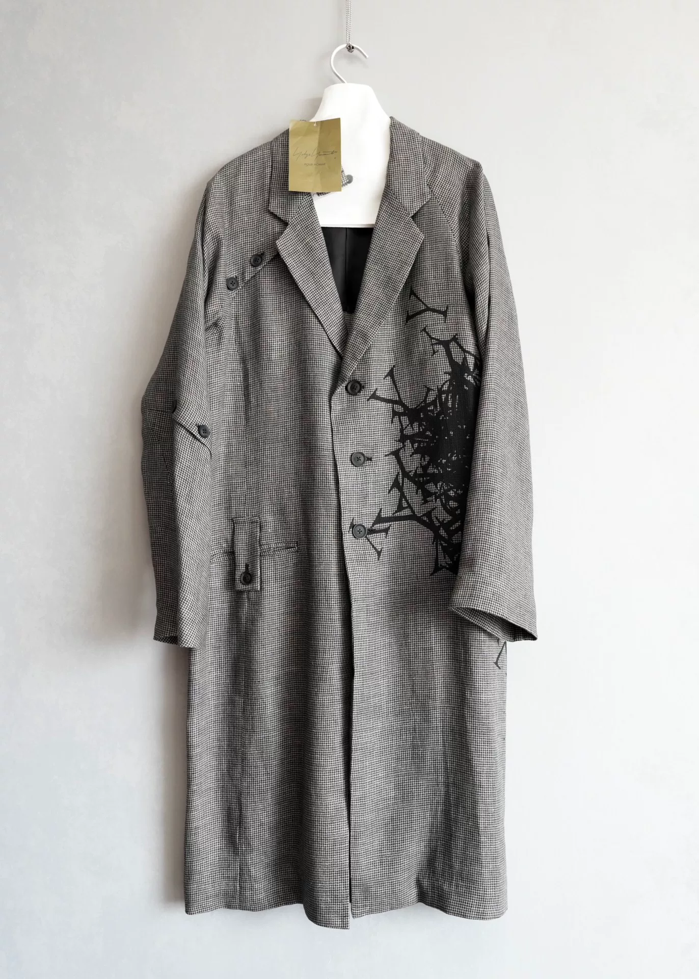 Yohji Yamamoto 24SS Houndstooth Coat
