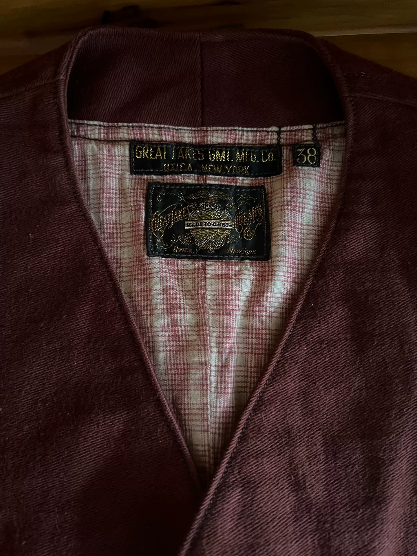 Freewheelers Retro Moleskin Vest — detail
