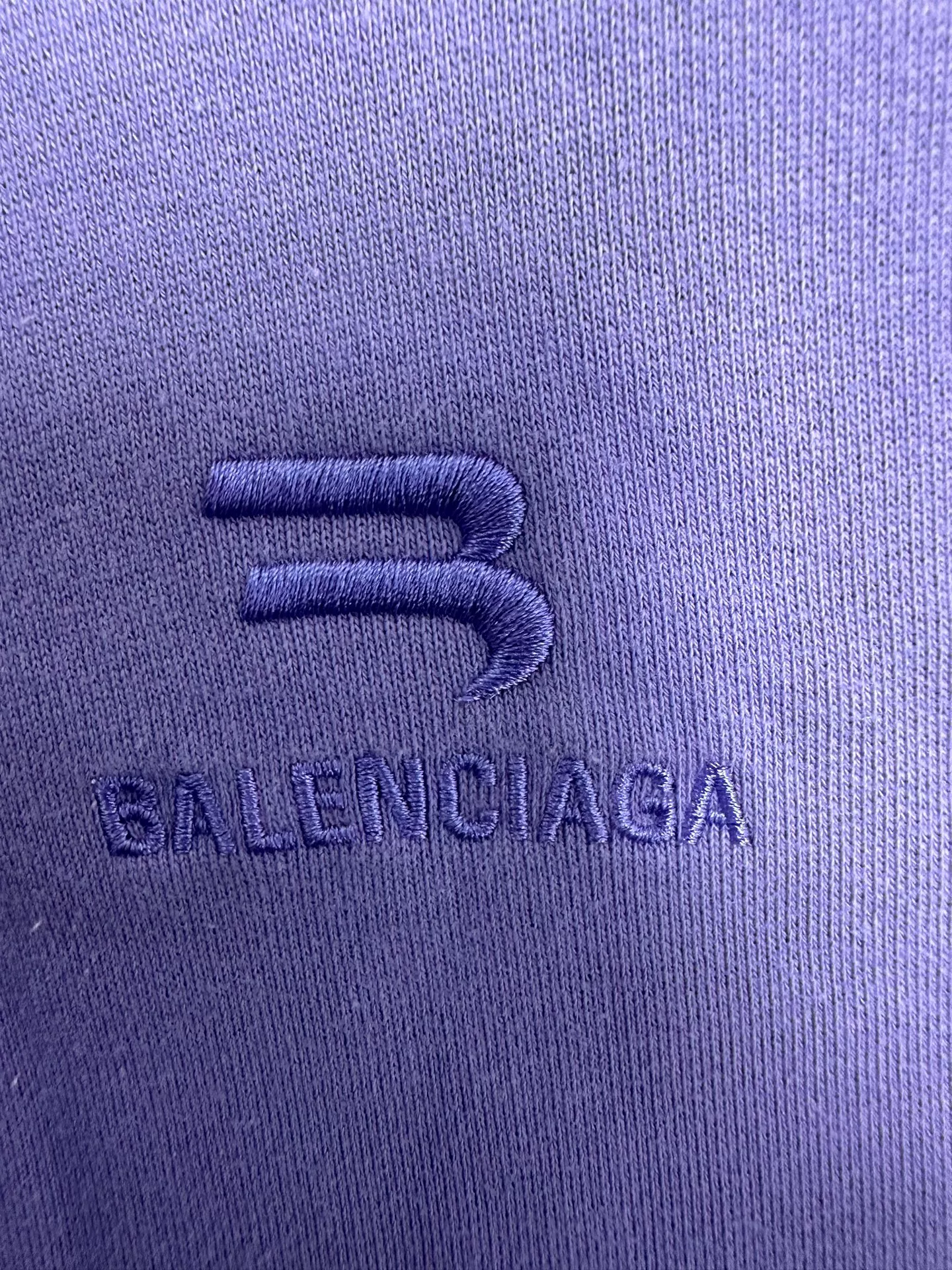 Balenciaga Logo Embroidery Purple Hoodie — detail