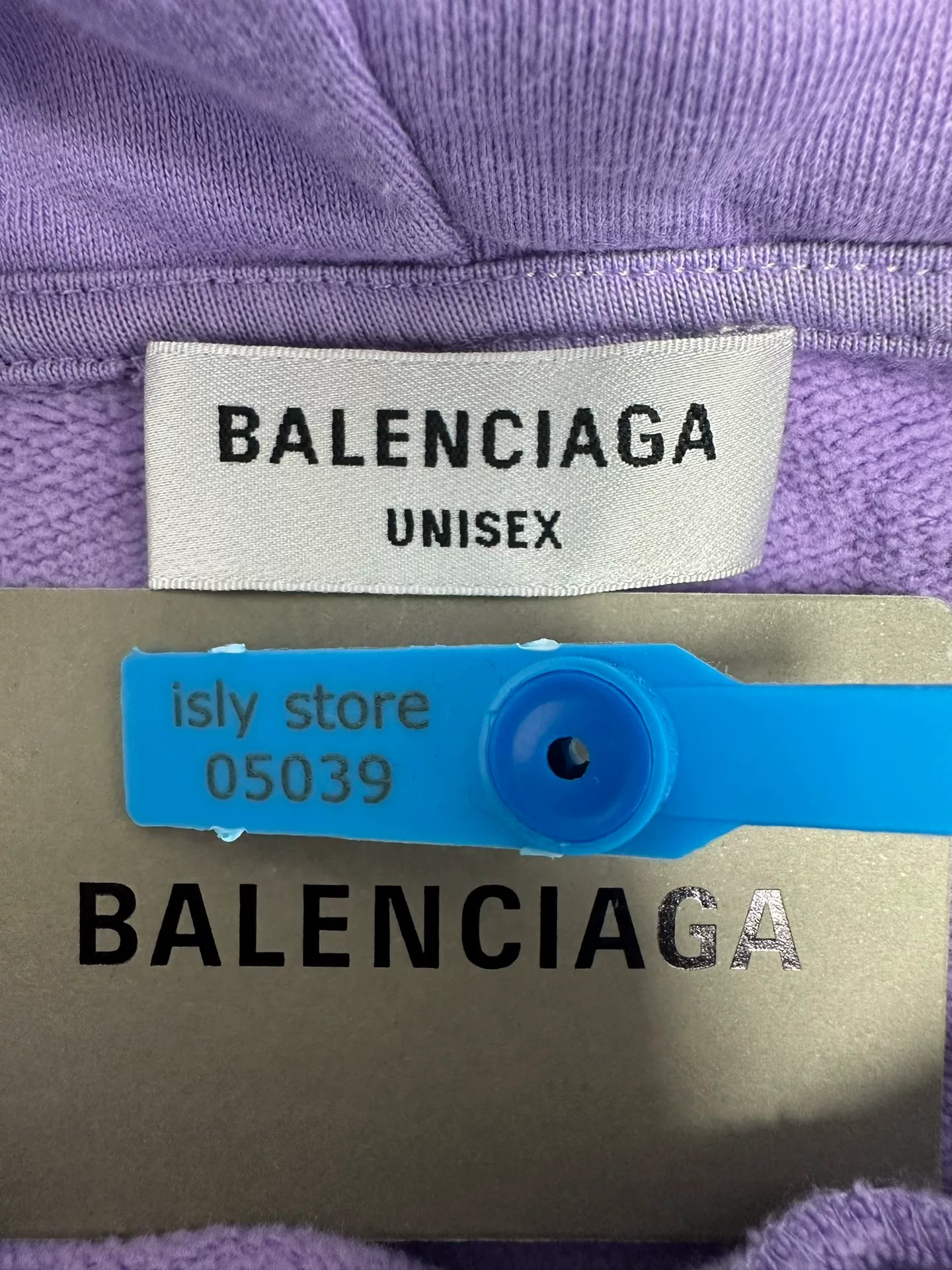 Balenciaga Logo Embroidery Purple Hoodie — back
