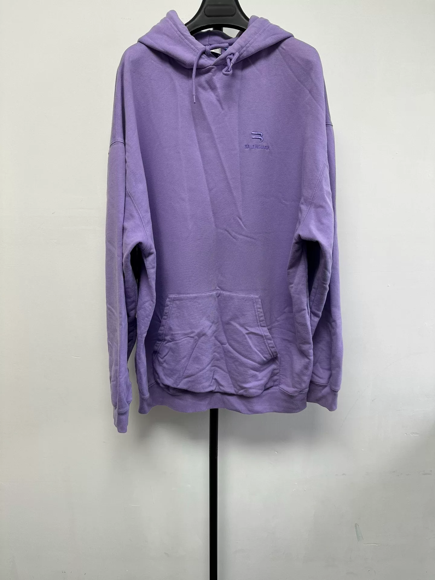 Balenciaga Logo Embroidery Purple Hoodie