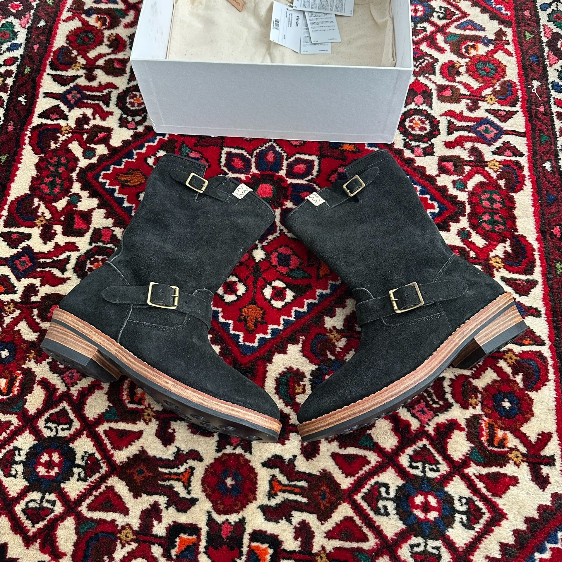 Visvim T.W.O Folk Suede Engineer Boots — back
