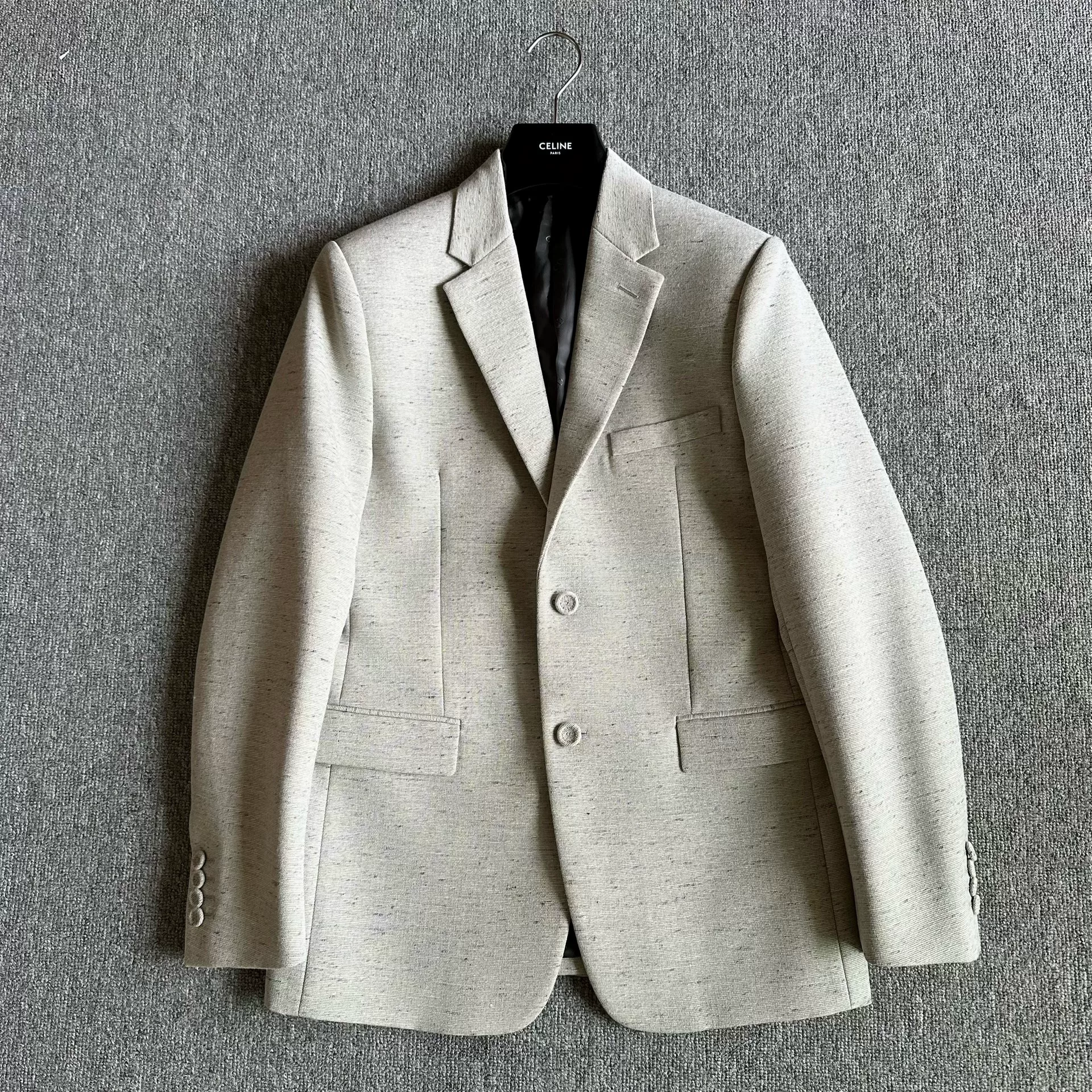 Dior 23SS Gray Wool Textured Blazer