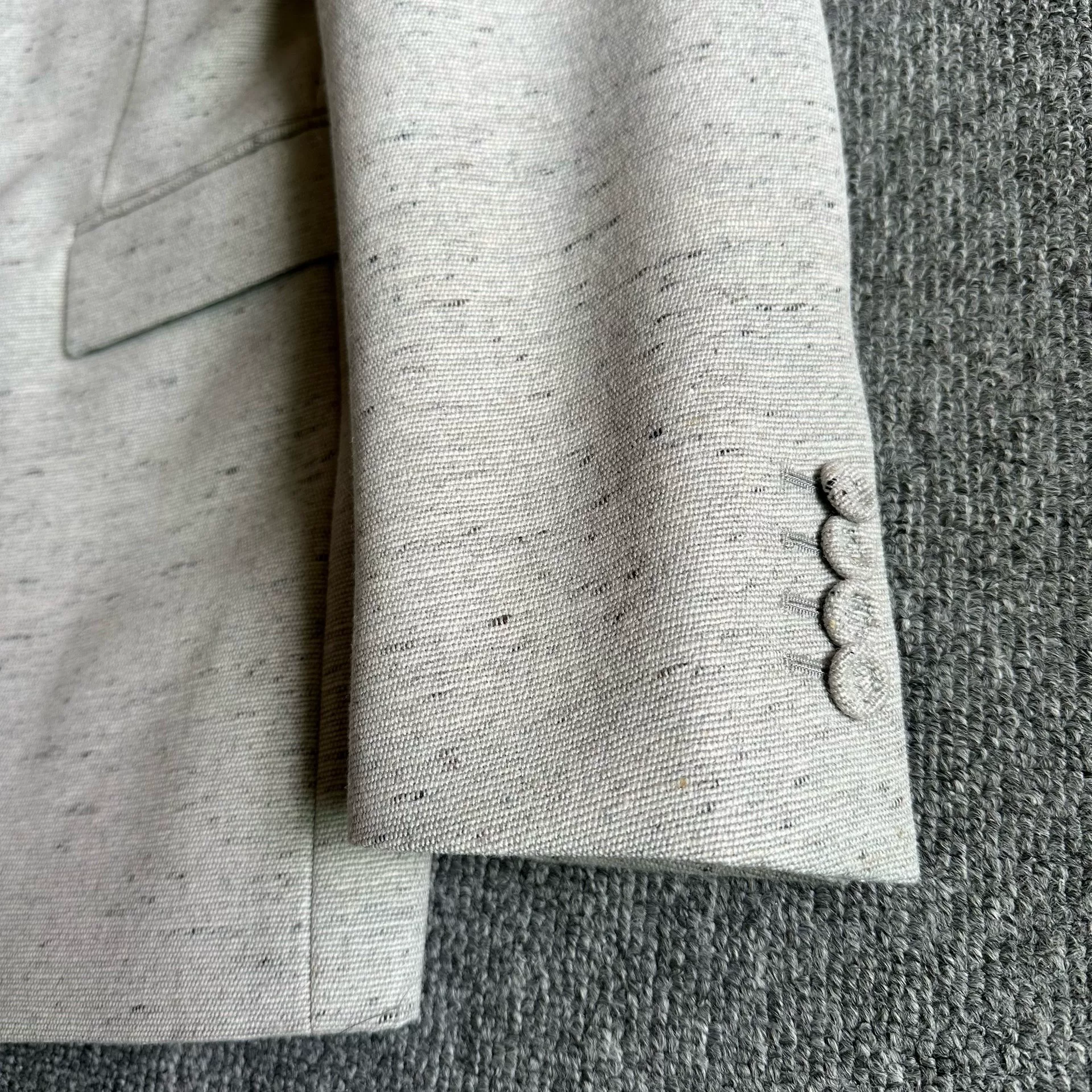 Dior 23SS Gray Wool Textured Blazer — front