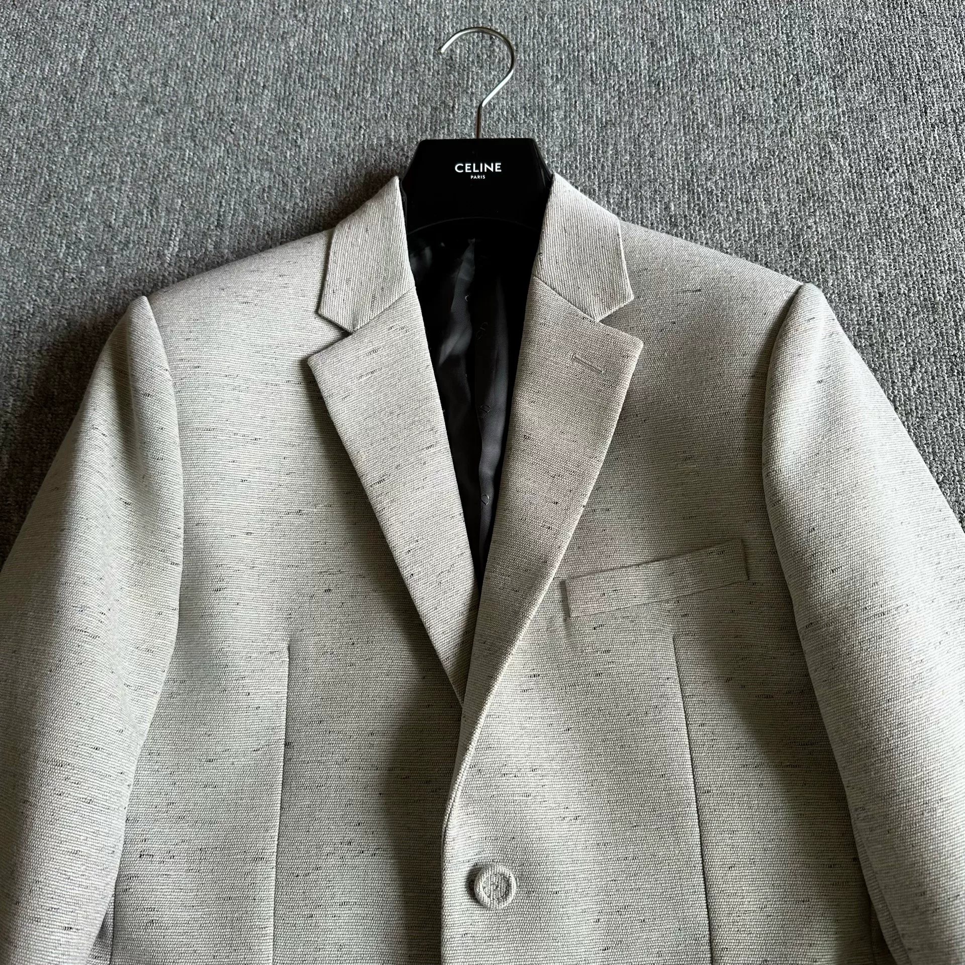 Dior 23SS Gray Wool Textured Blazer — detail