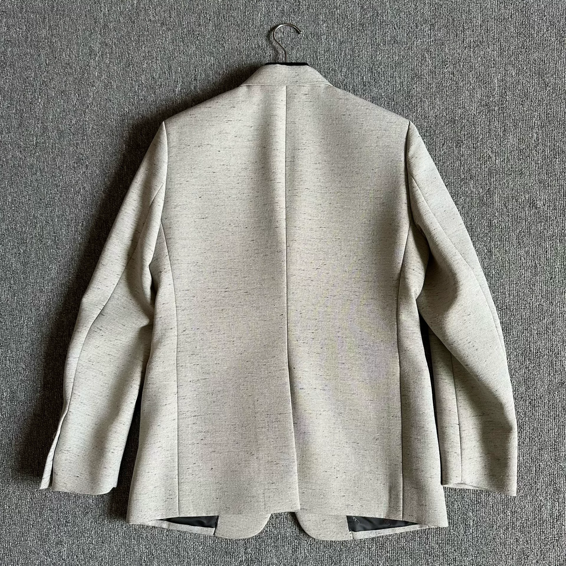 Dior 23SS Gray Wool Textured Blazer — back