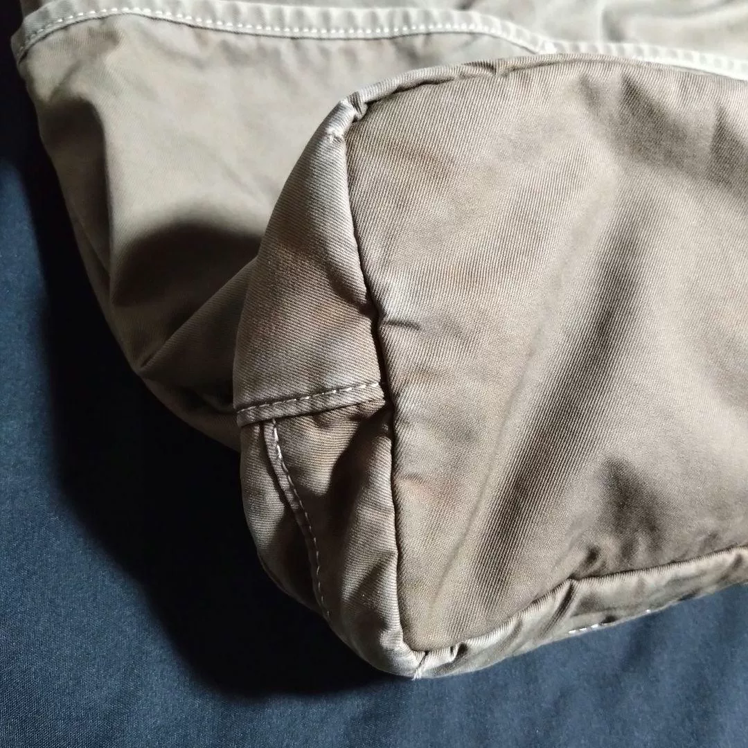 PORTER Yoshida Khaki Canvas Shoulder Bag — back