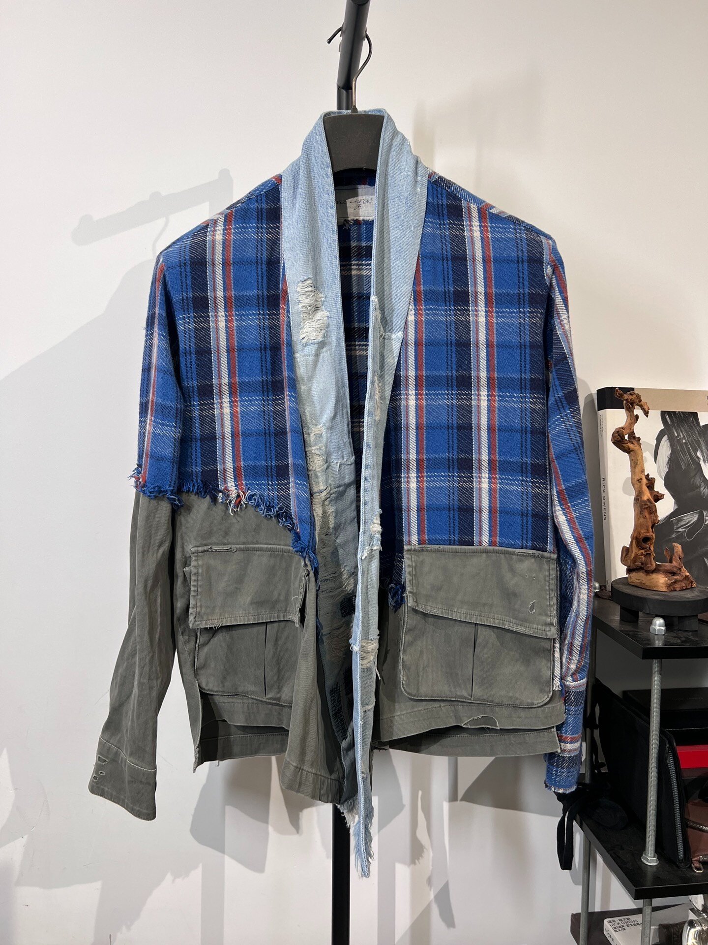 Greg Lauren Distressed Patchwork Robe Coat