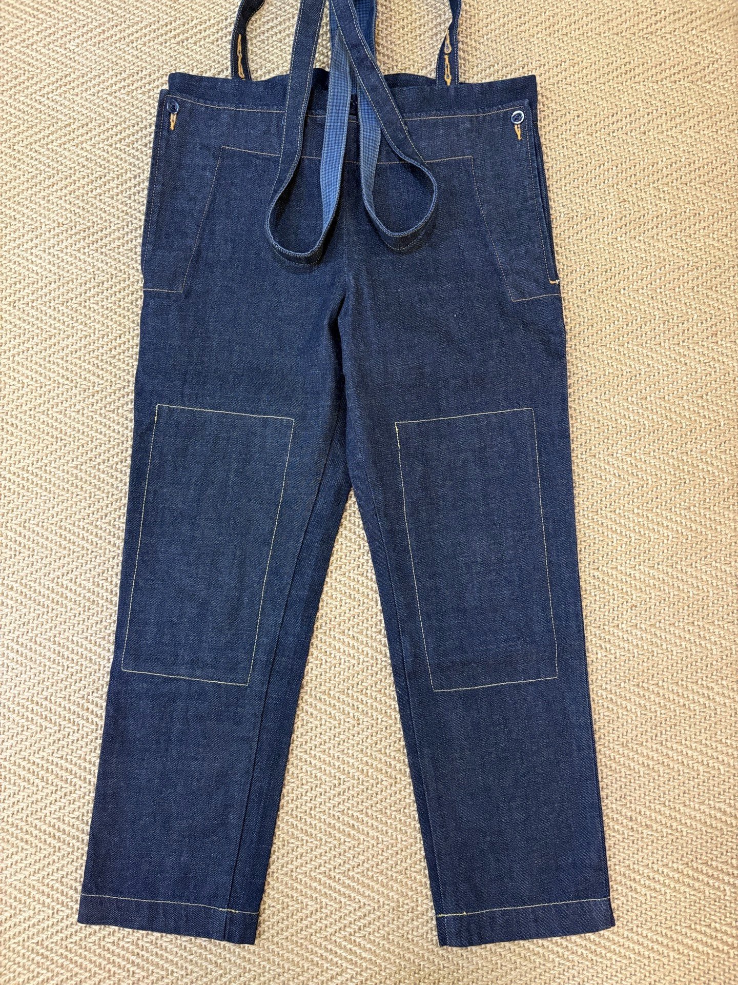VISVIM Raw Suspender Cropped Jeans
