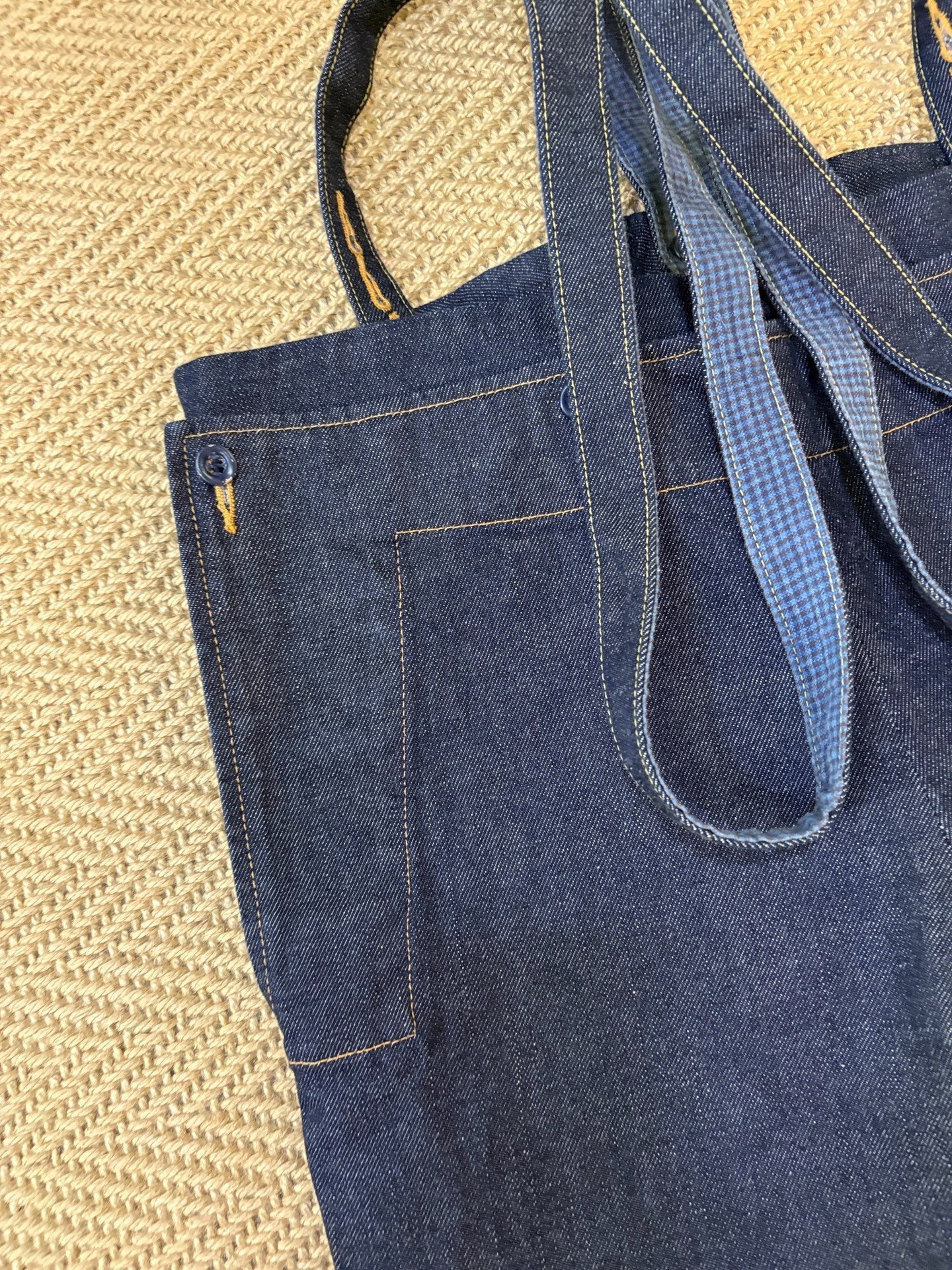 VISVIM Raw Suspender Cropped Jeans — detail