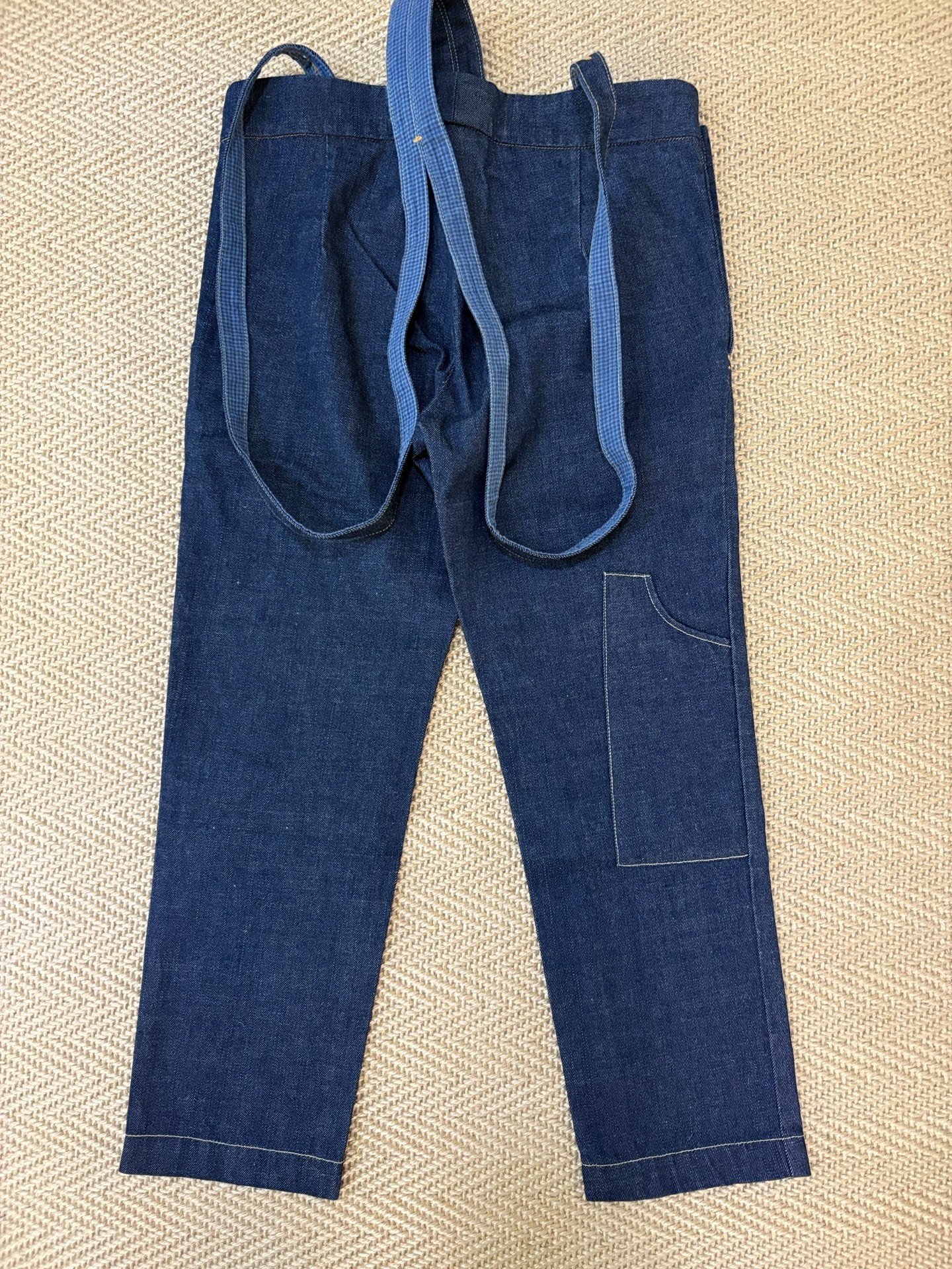 VISVIM Raw Suspender Cropped Jeans — front
