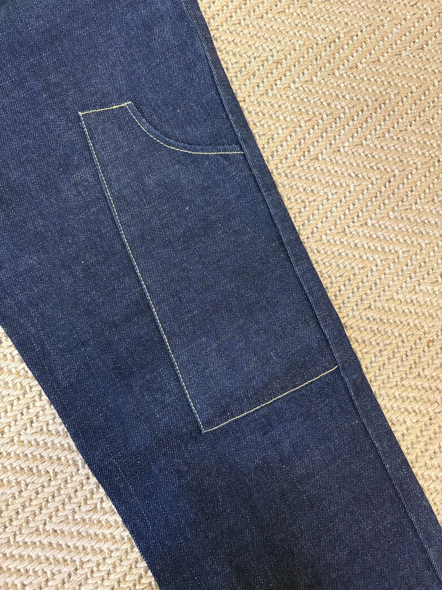VISVIM Raw Suspender Cropped Jeans — label