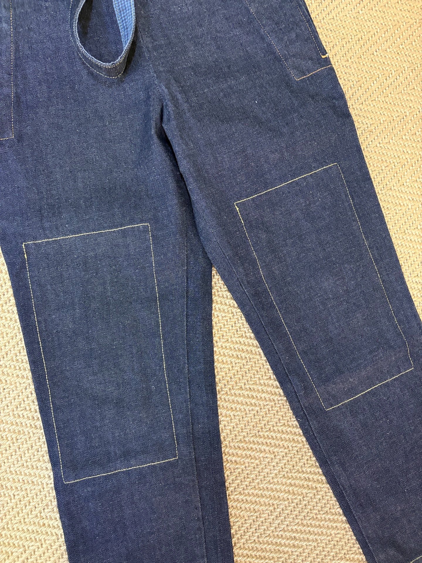 VISVIM Raw Suspender Cropped Jeans — back