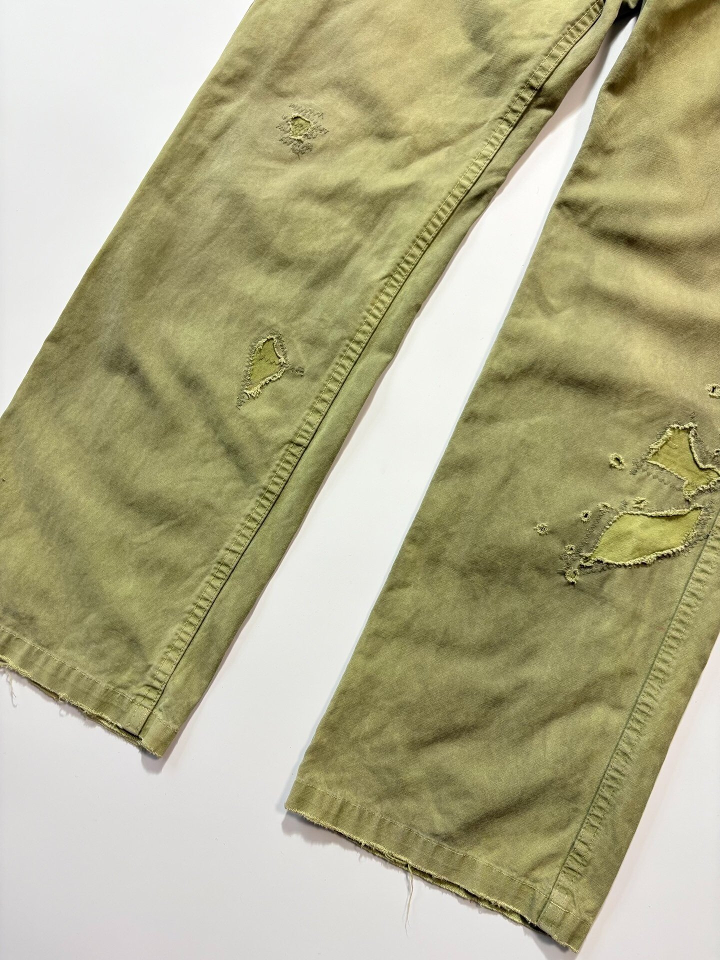VISVIM GIFFORD DMGD Distressed Pants — label