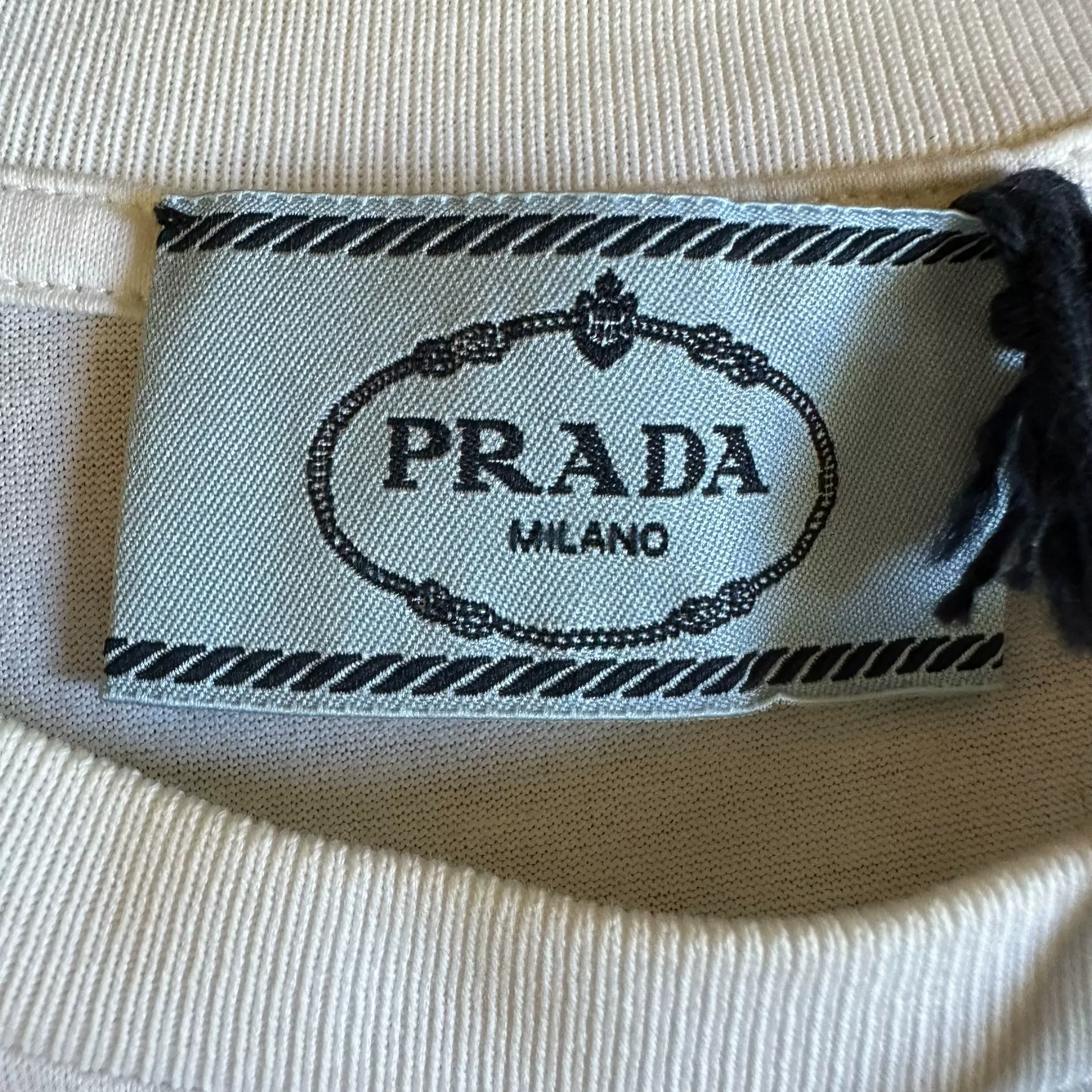 Prada White Floral Short-Sleeve T-Shirt — back