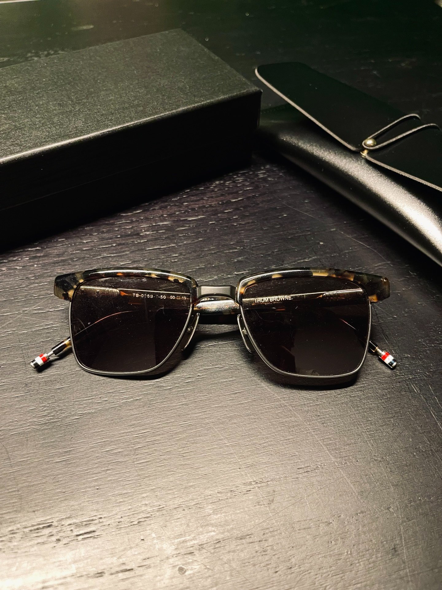 Thom Browne TB-006 Tortoiseshell Sunglasses