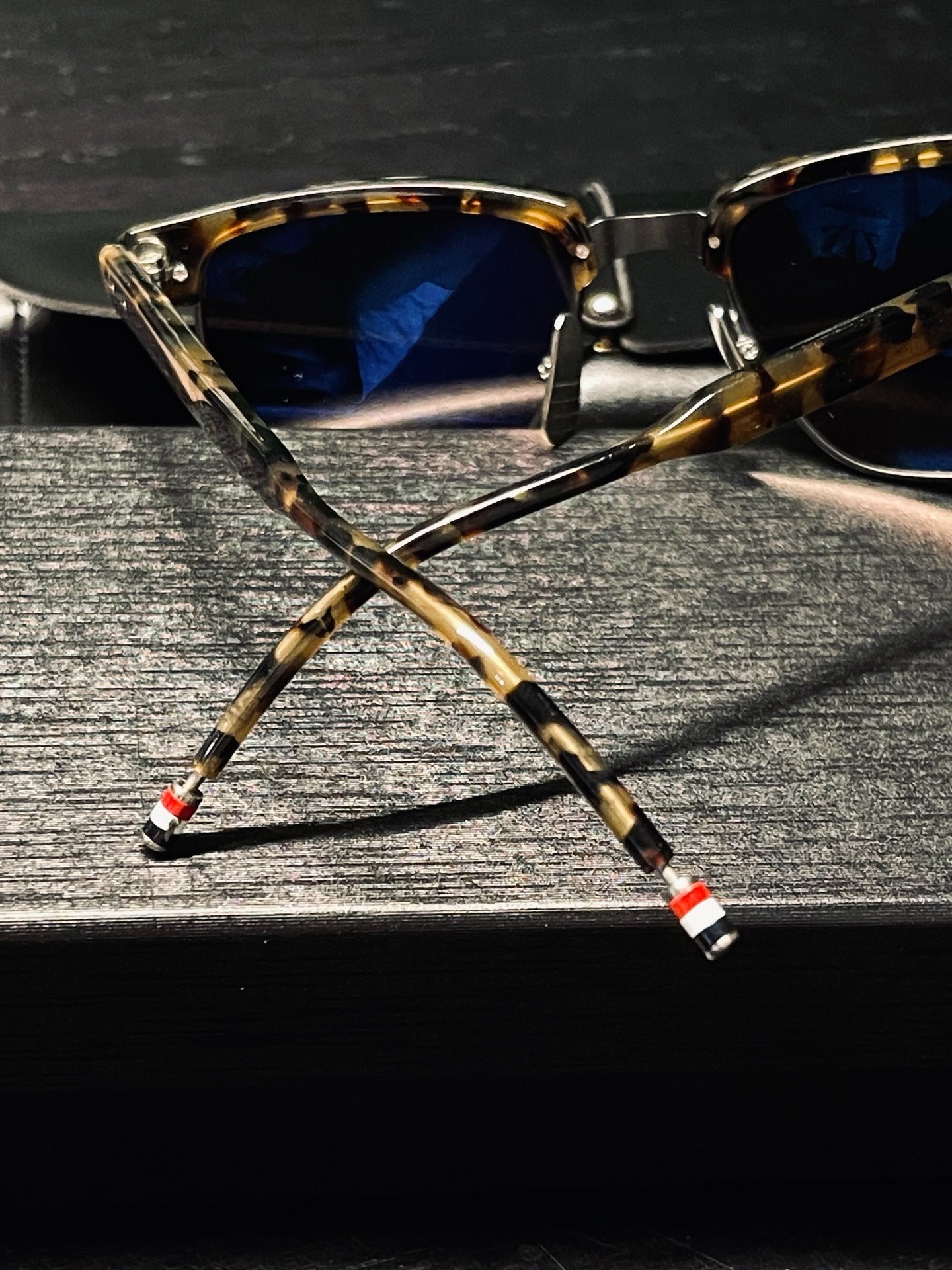 Thom Browne TB-006 Tortoiseshell Sunglasses — detail