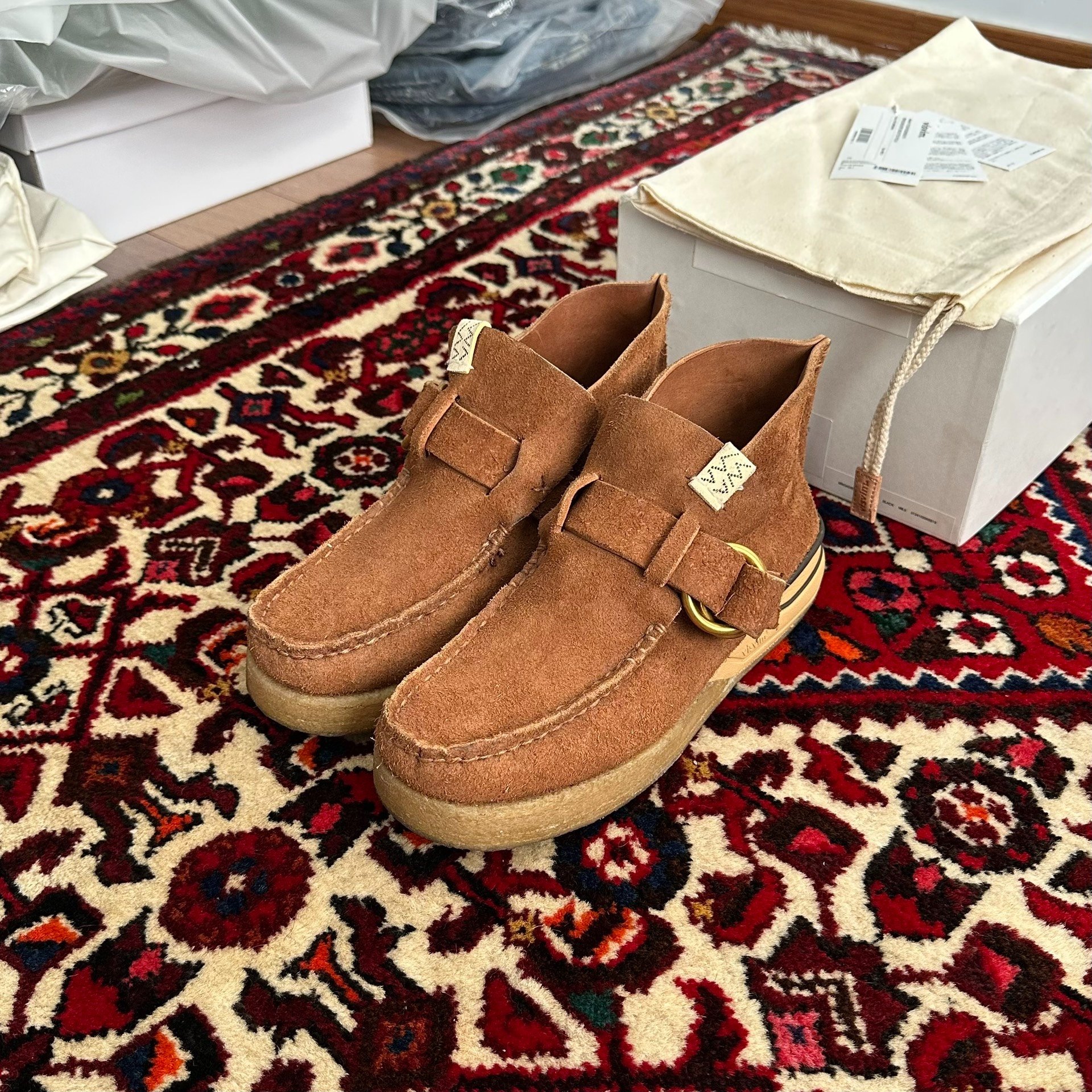 VISVIM MAGOON RING MOC FOLK Boots — front