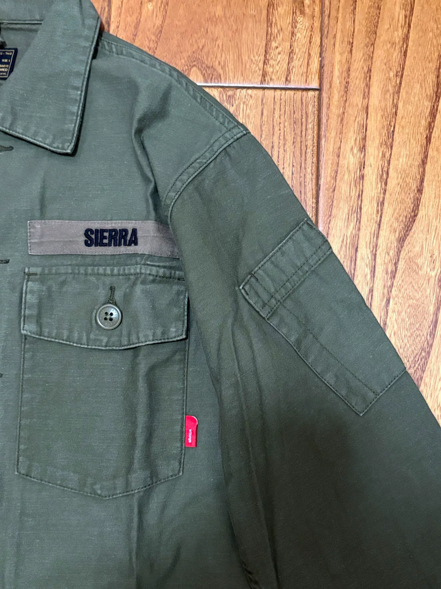 WTAPS BUDS 17SS Military Cargo Longsleeve Shirt — label