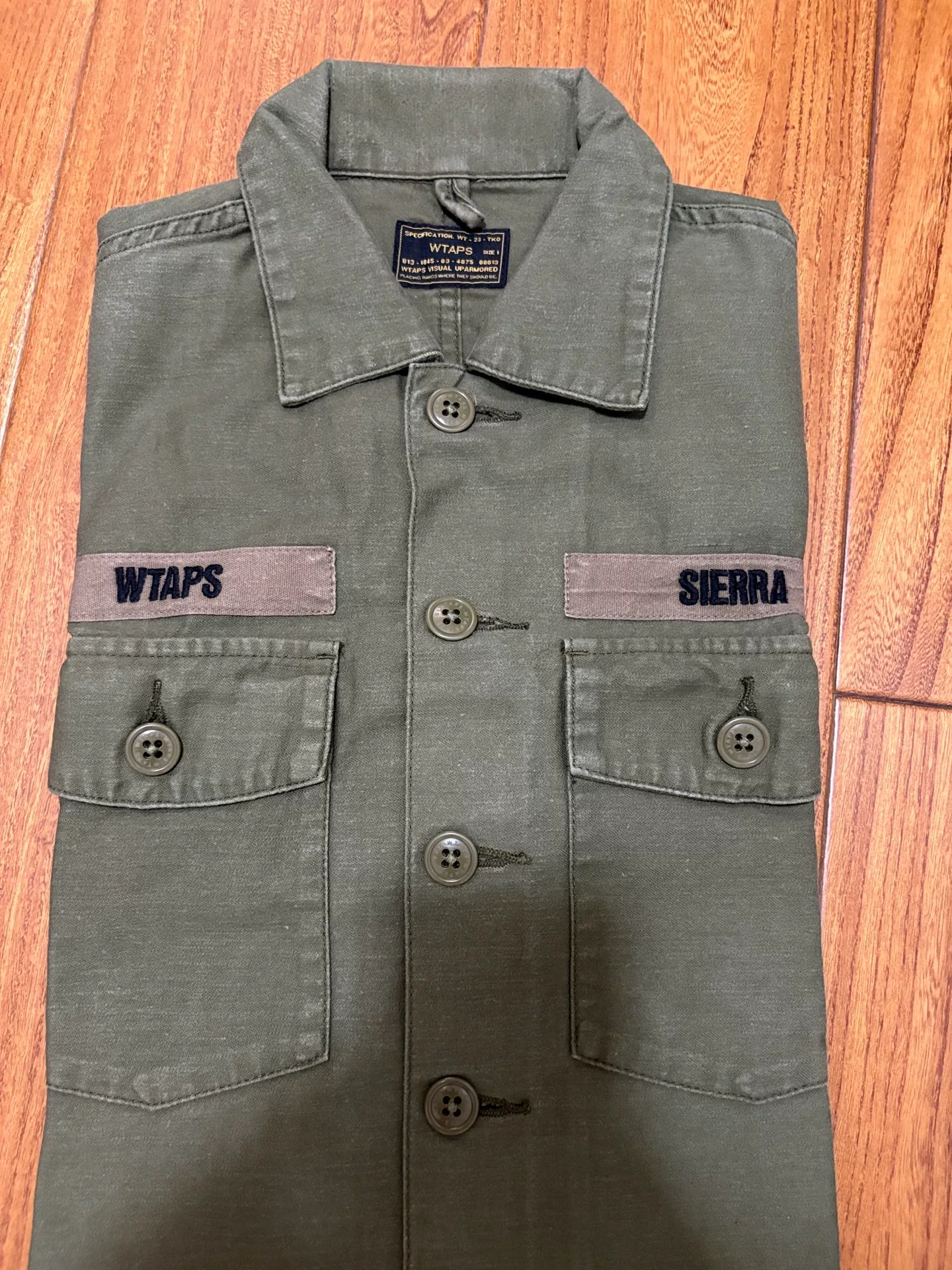 WTAPS BUDS 17SS Military Cargo Longsleeve Shirt — detail