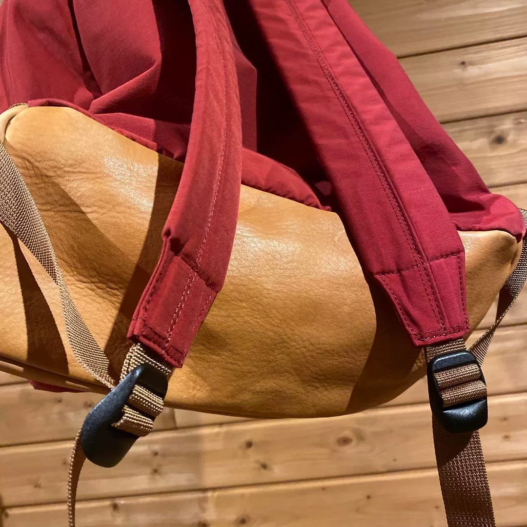Porter Red Collaborative Leather Bottom Backpack — back