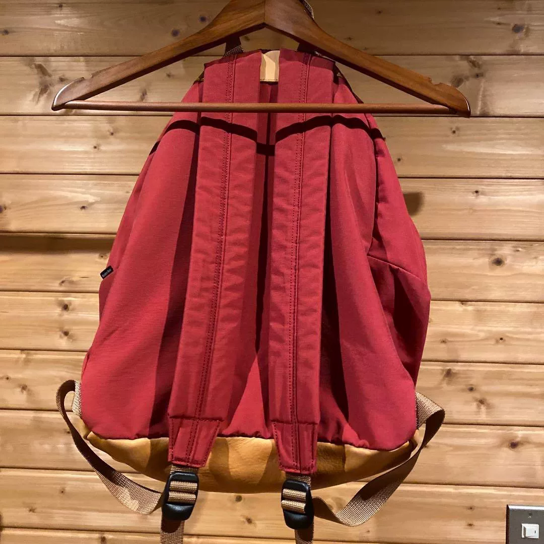 Porter Red Collaborative Leather Bottom Backpack — front