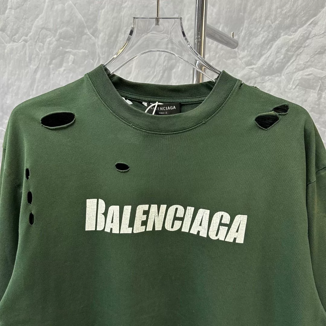 Balenciaga Distressed Logo Print T-Shirt — front