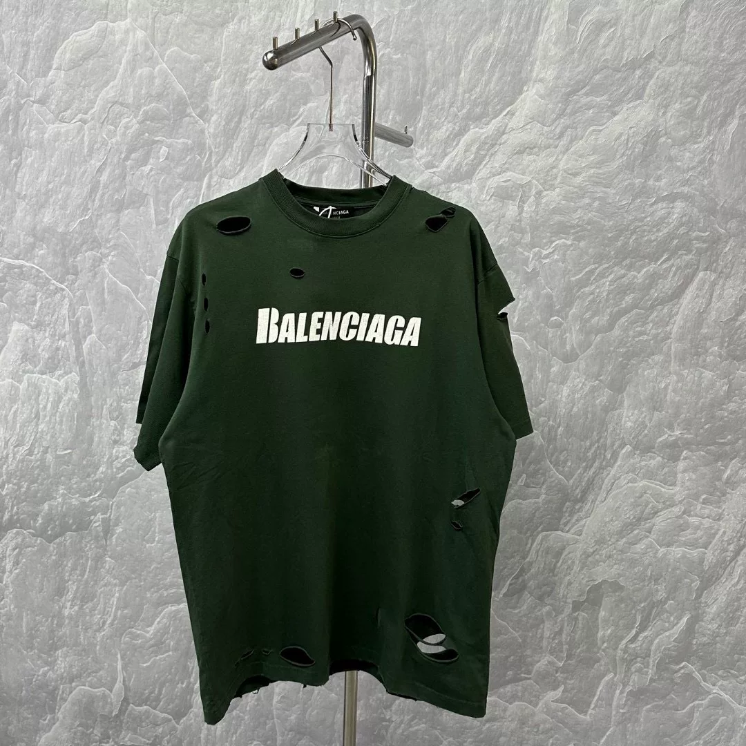 Balenciaga Distressed Logo Print T-Shirt