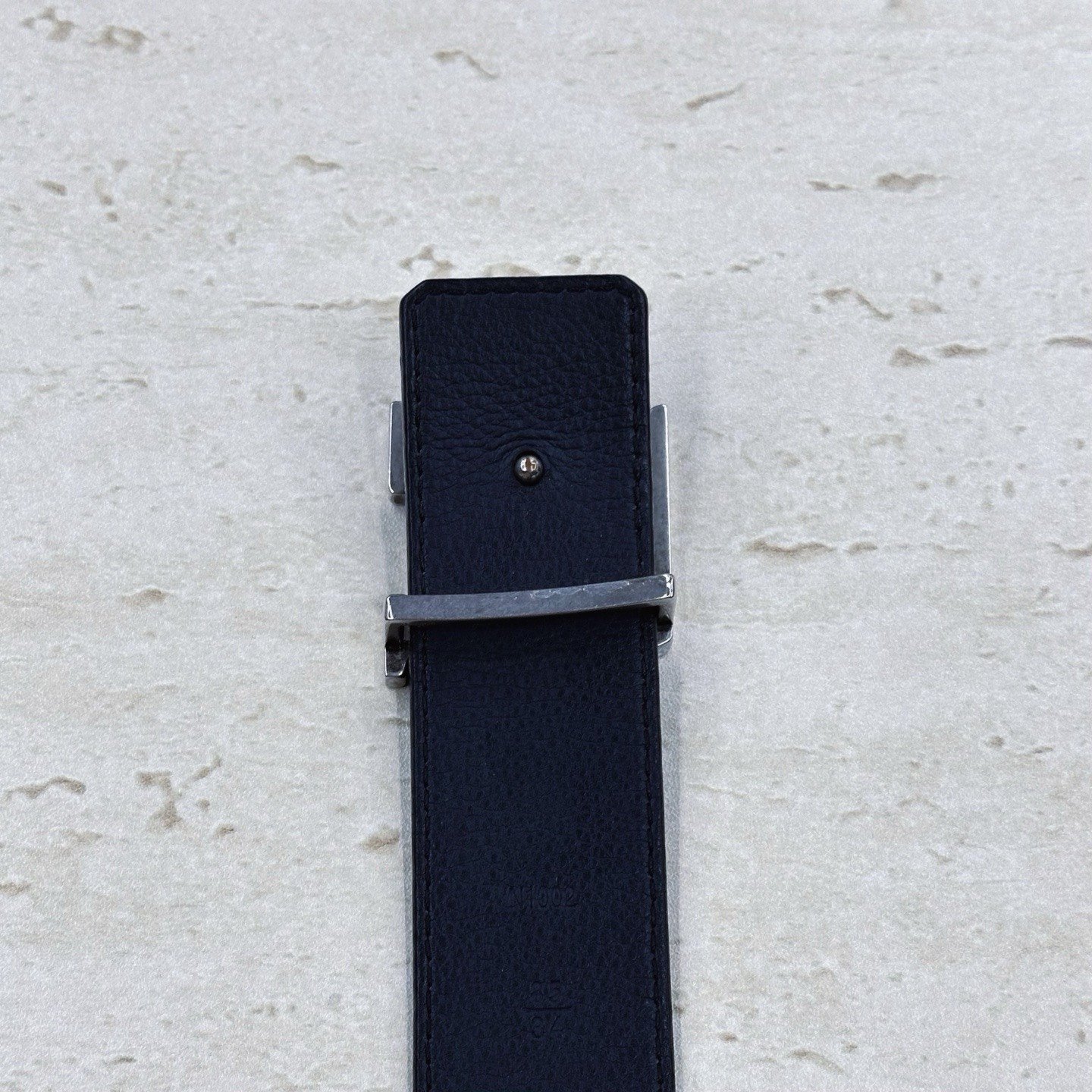 Louis Vuitton LV Logo Leather Belt — back