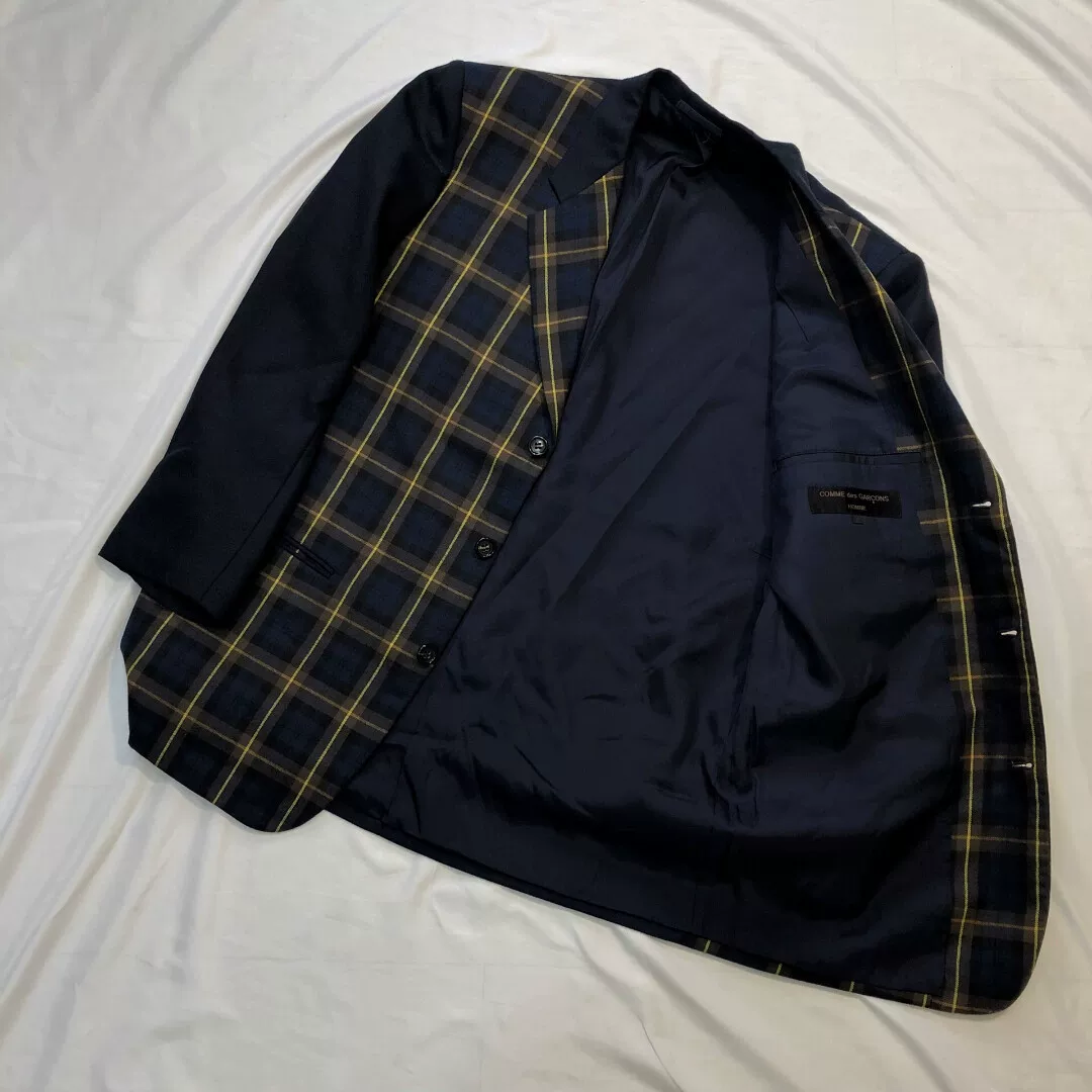 Comme des Garcons 90AW Check Panel Coat — front