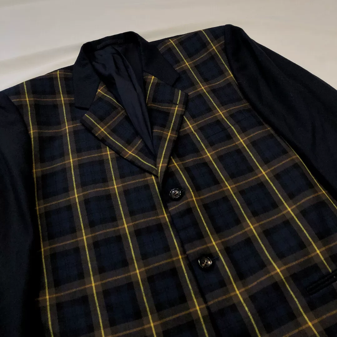 Comme des Garcons 90AW Check Panel Coat — back