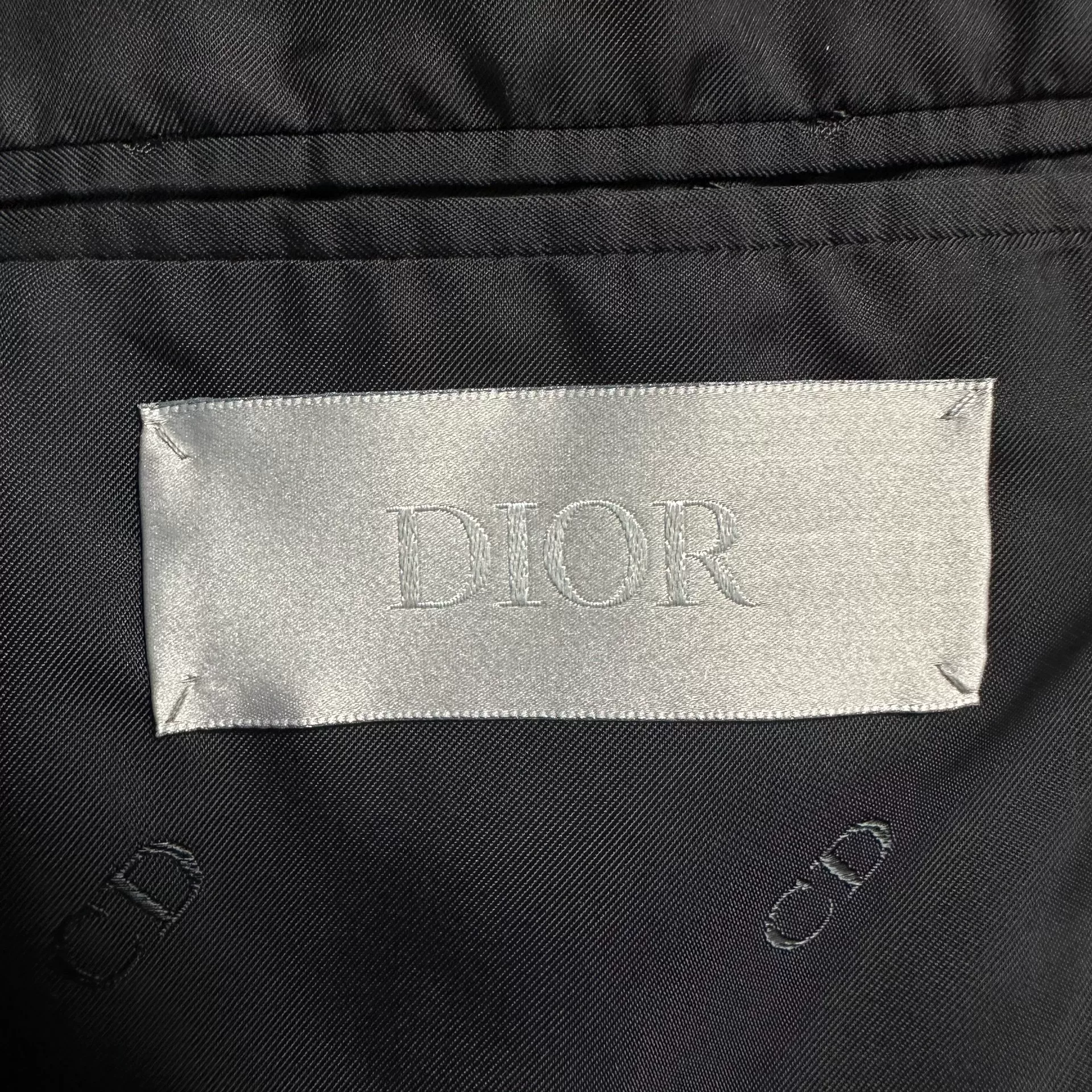 Dior Black Dark Patterned Collar Suit — back