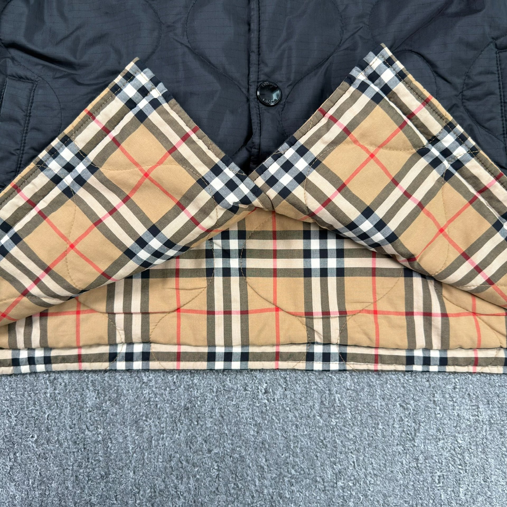 Burberry Black Quilted Short Jacket — back