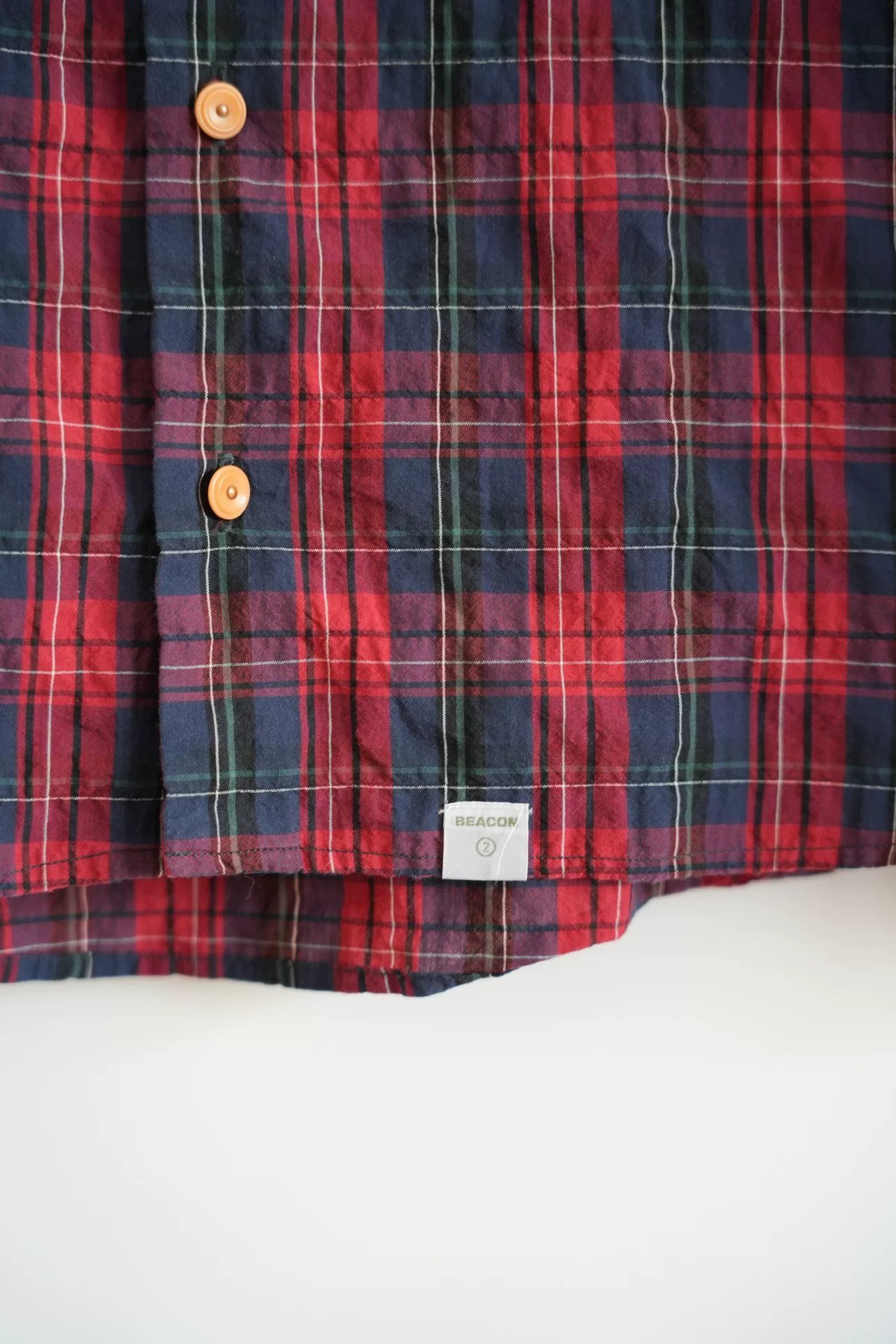 Kolor Beacon 16ss Red Plaid Shirt — label