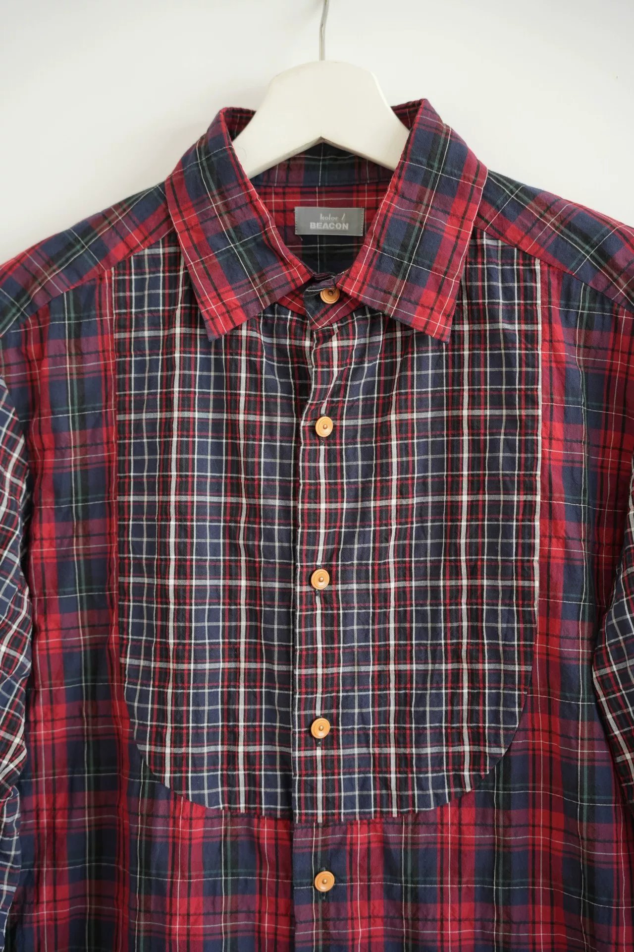 Kolor Beacon 16ss Red Plaid Shirt — detail