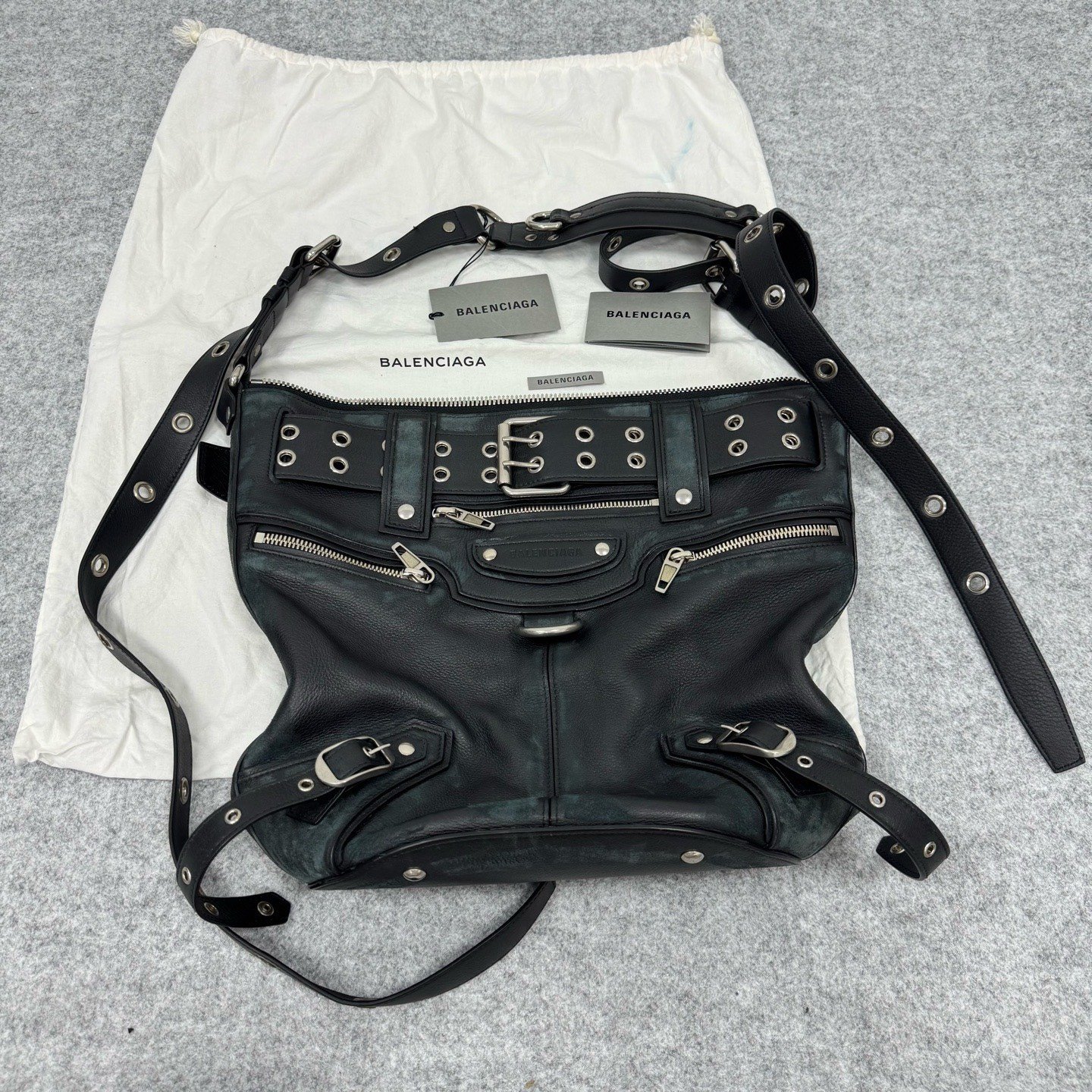 Balenciaga EMO Bucket Bag Deconstructed Distressed