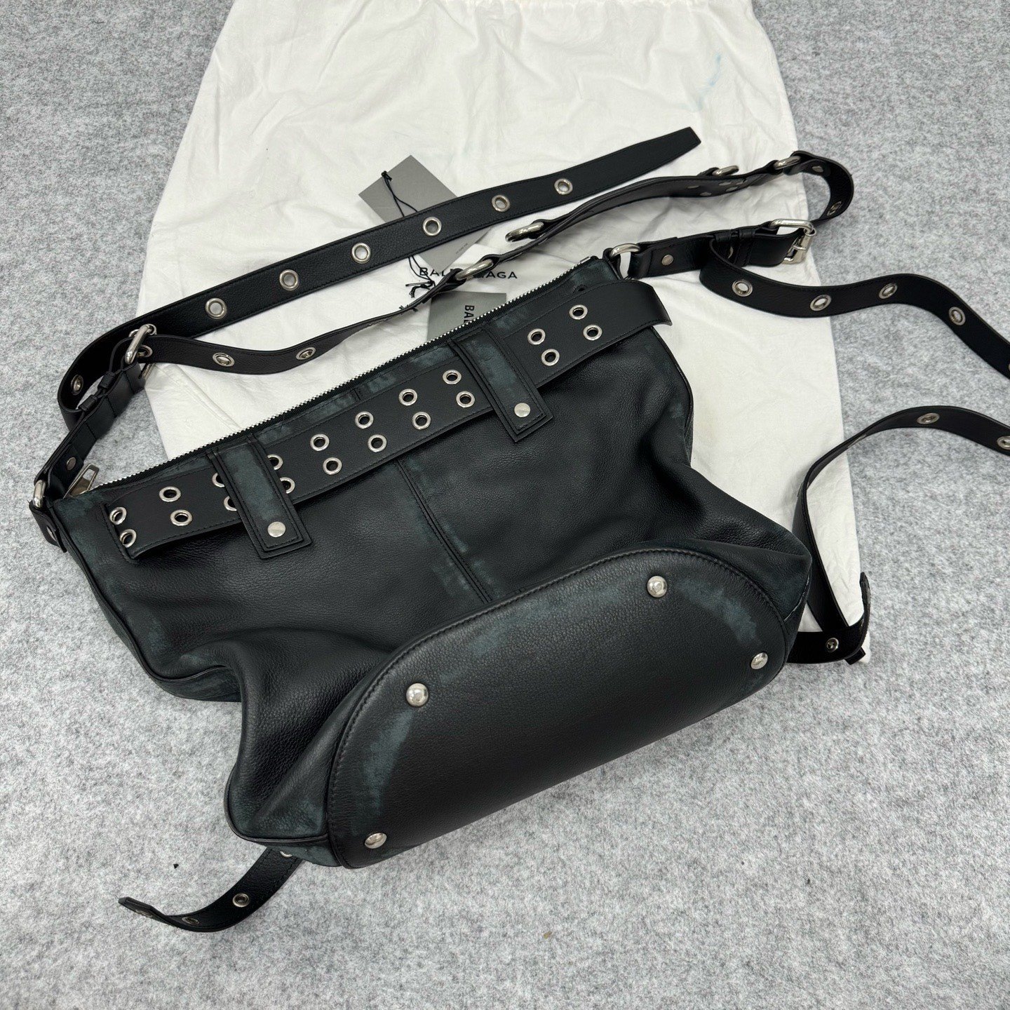 Balenciaga EMO Bucket Bag Deconstructed Distressed — detail
