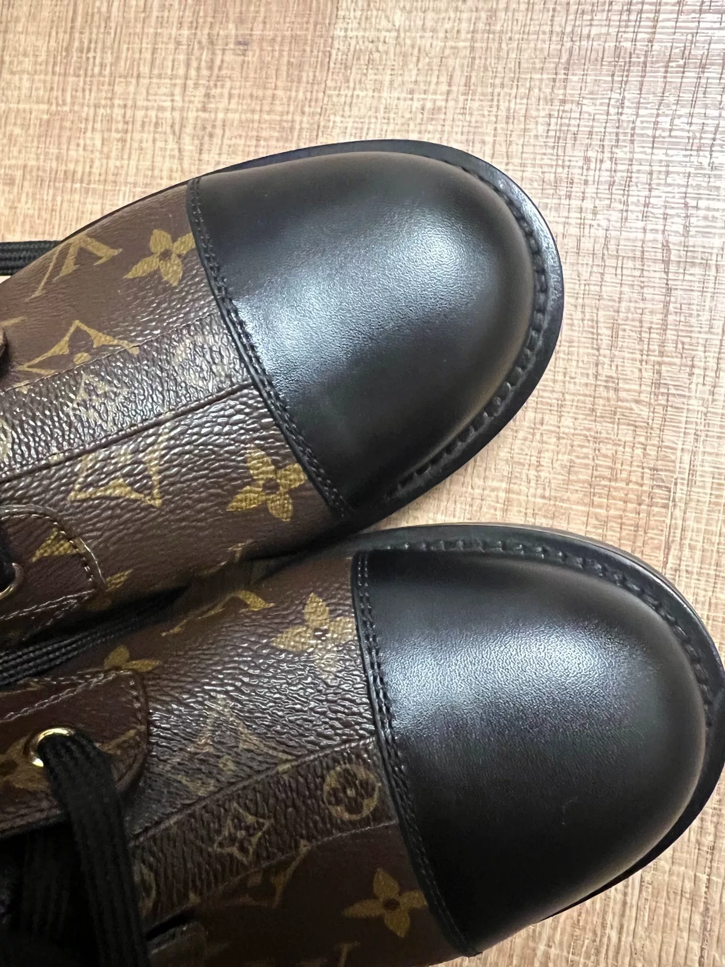 Louis Vuitton Monogram Leather Short Boots — label