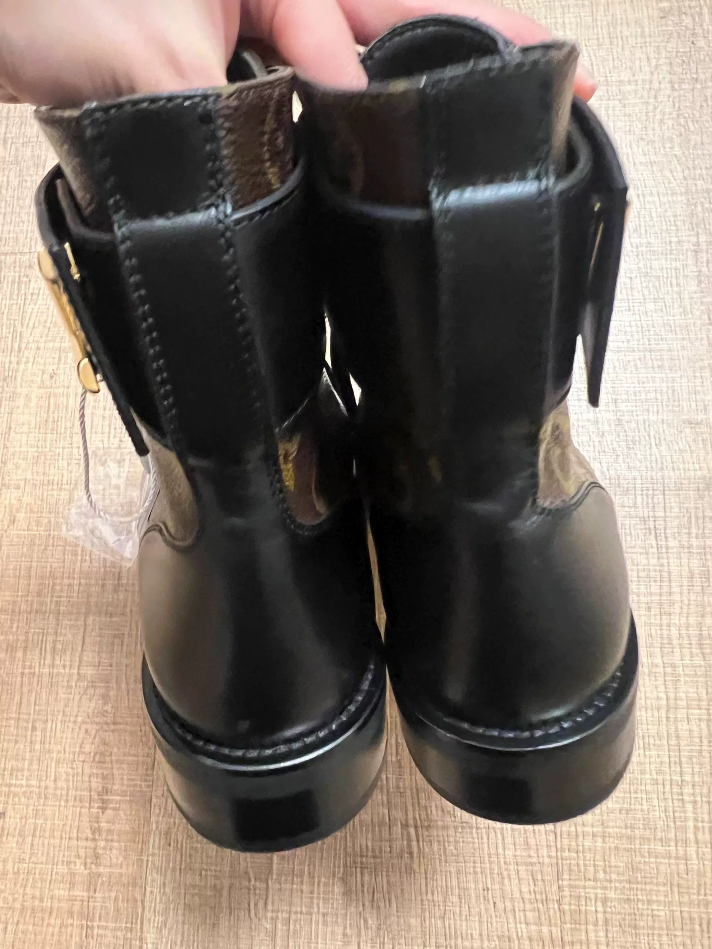 Louis Vuitton Monogram Leather Short Boots — front