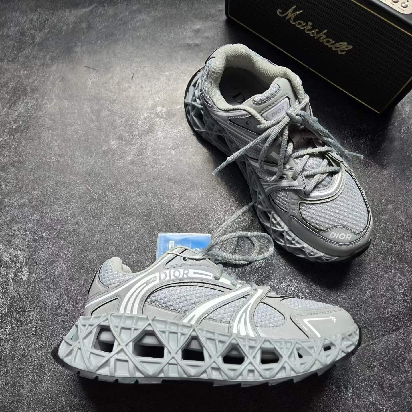 Dior B35 Gray Sneakers — label