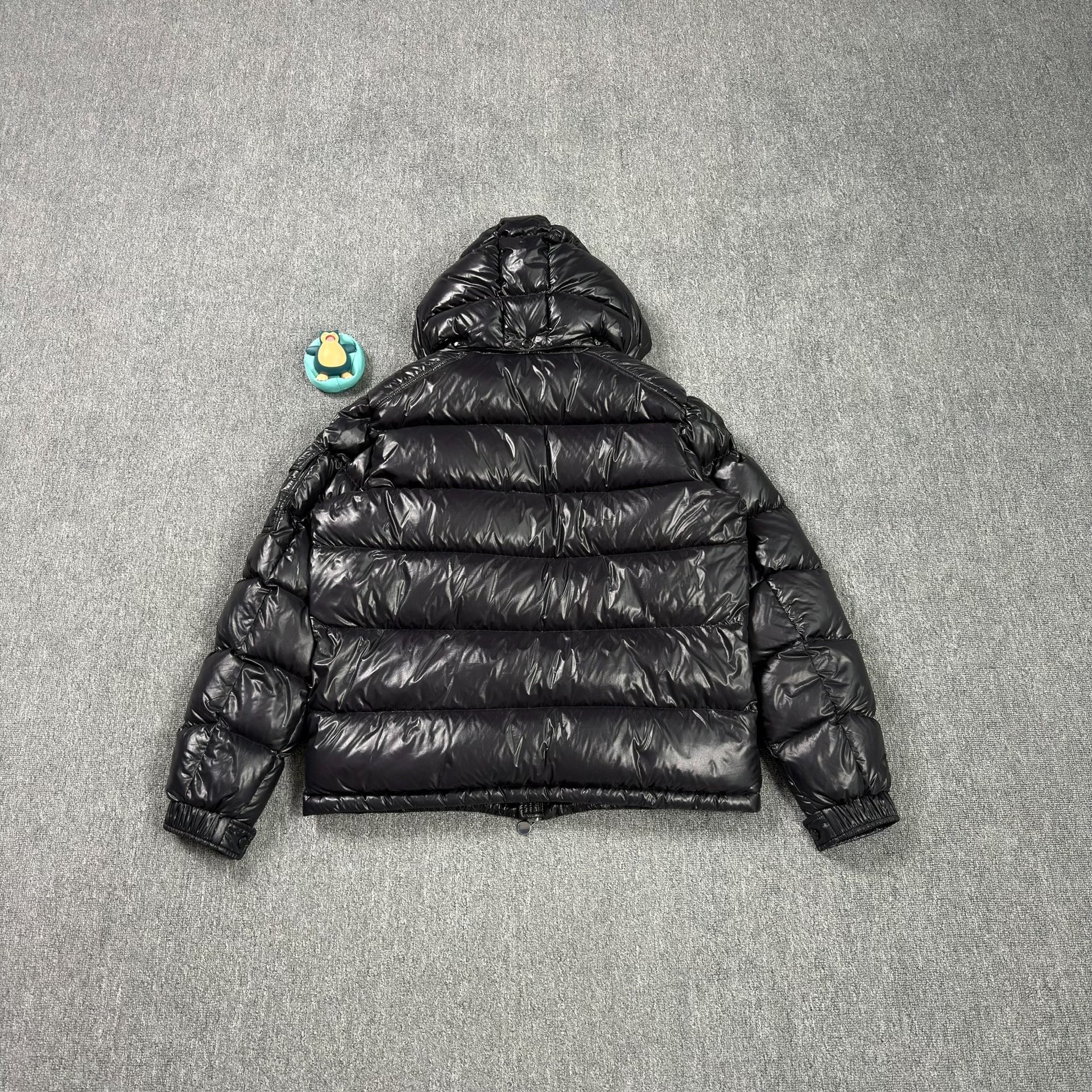 Moncler Maya Black Shiny Puffer Jacket — front