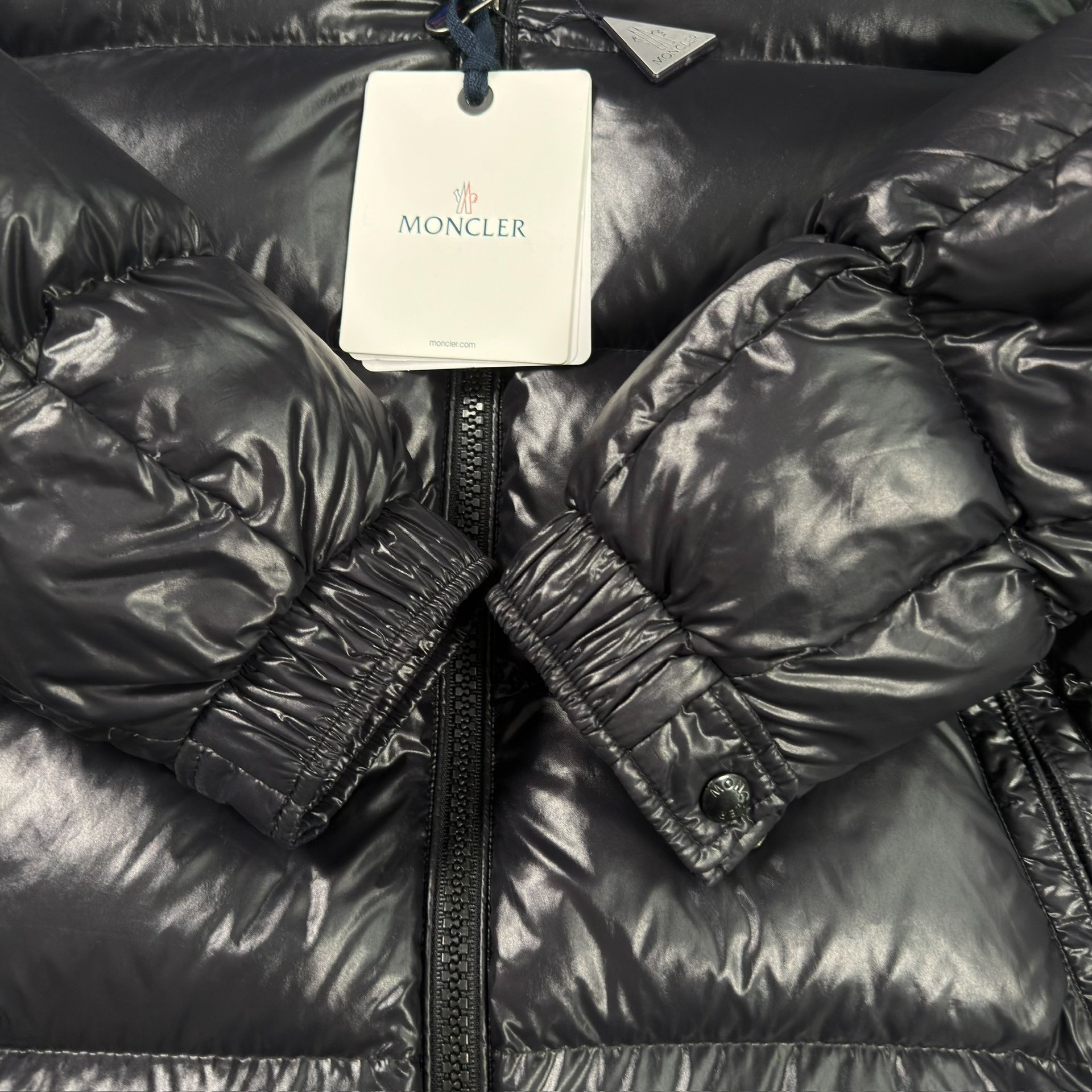 Moncler Maya Black Shiny Puffer Jacket — back