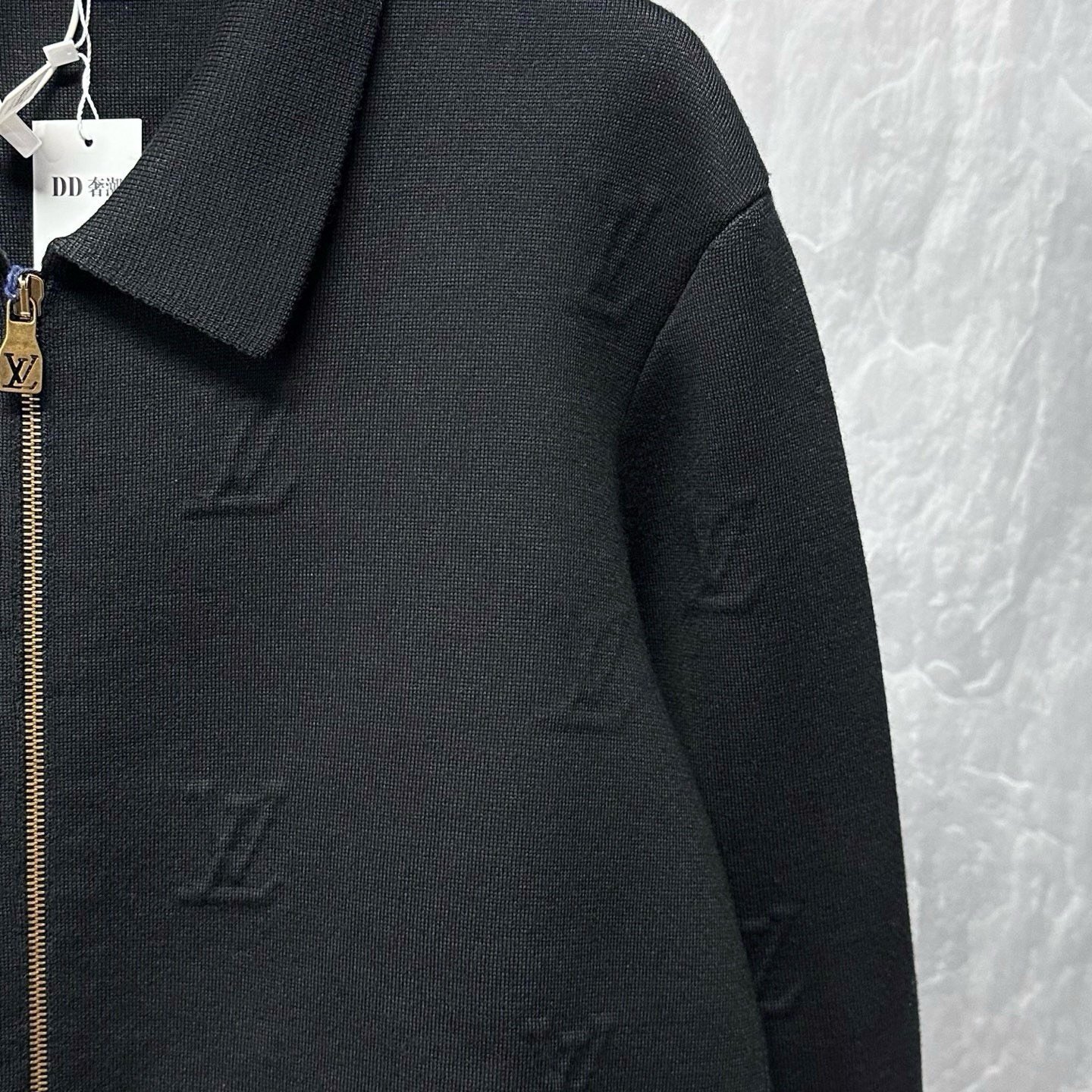 Louis Vuitton SS25 Embossed Monogram Collared Jacket — detail
