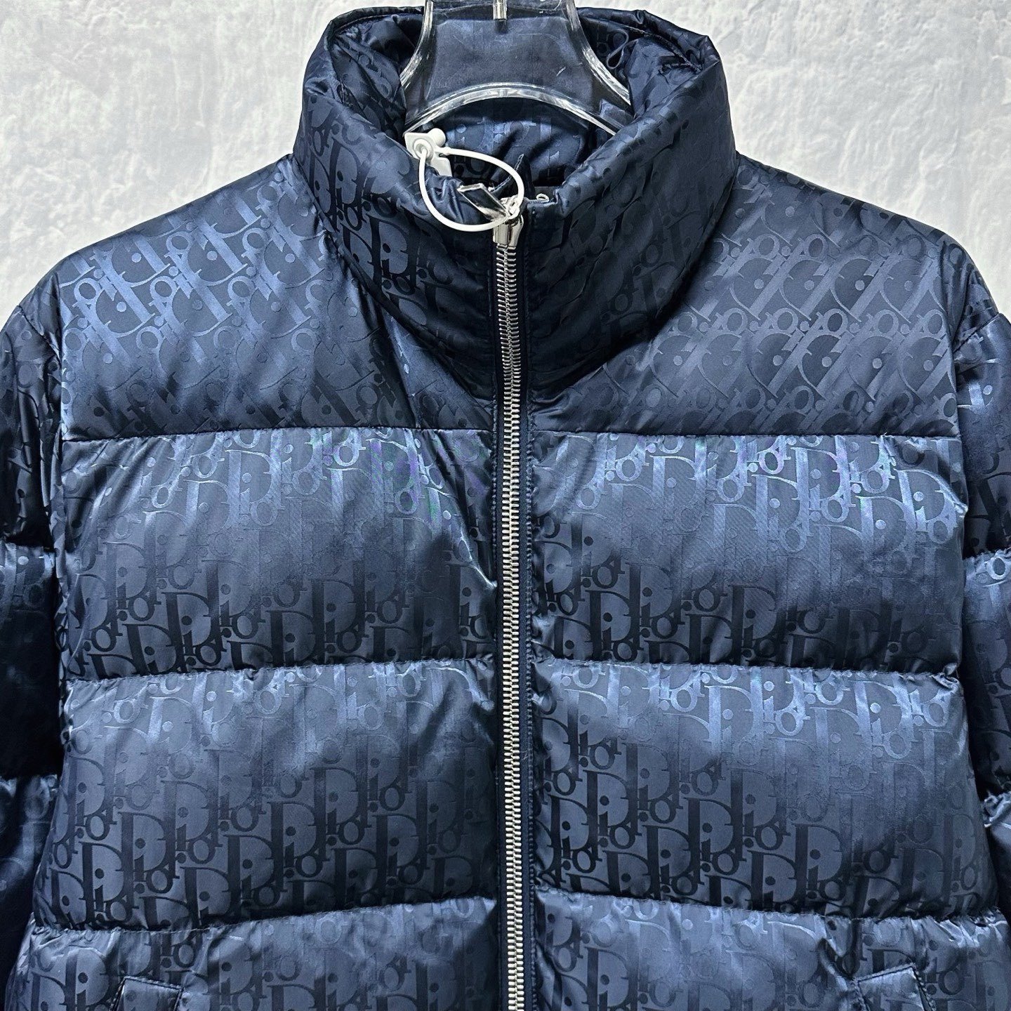 Dior All-Over Logo Stand-Collar Puffer Jacket — front