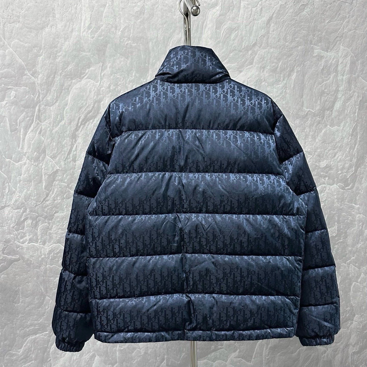 Dior All-Over Logo Stand-Collar Puffer Jacket — back